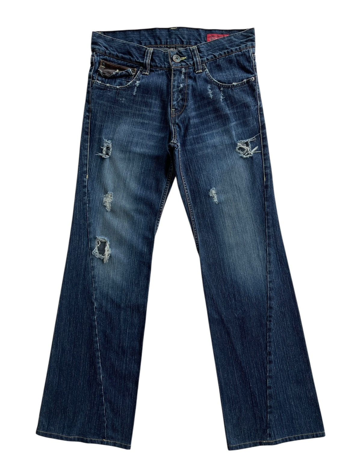 semanticdesign SemanticDesign Distressed Twisted Flare Denim Size US 33 - 2 Thumbnail