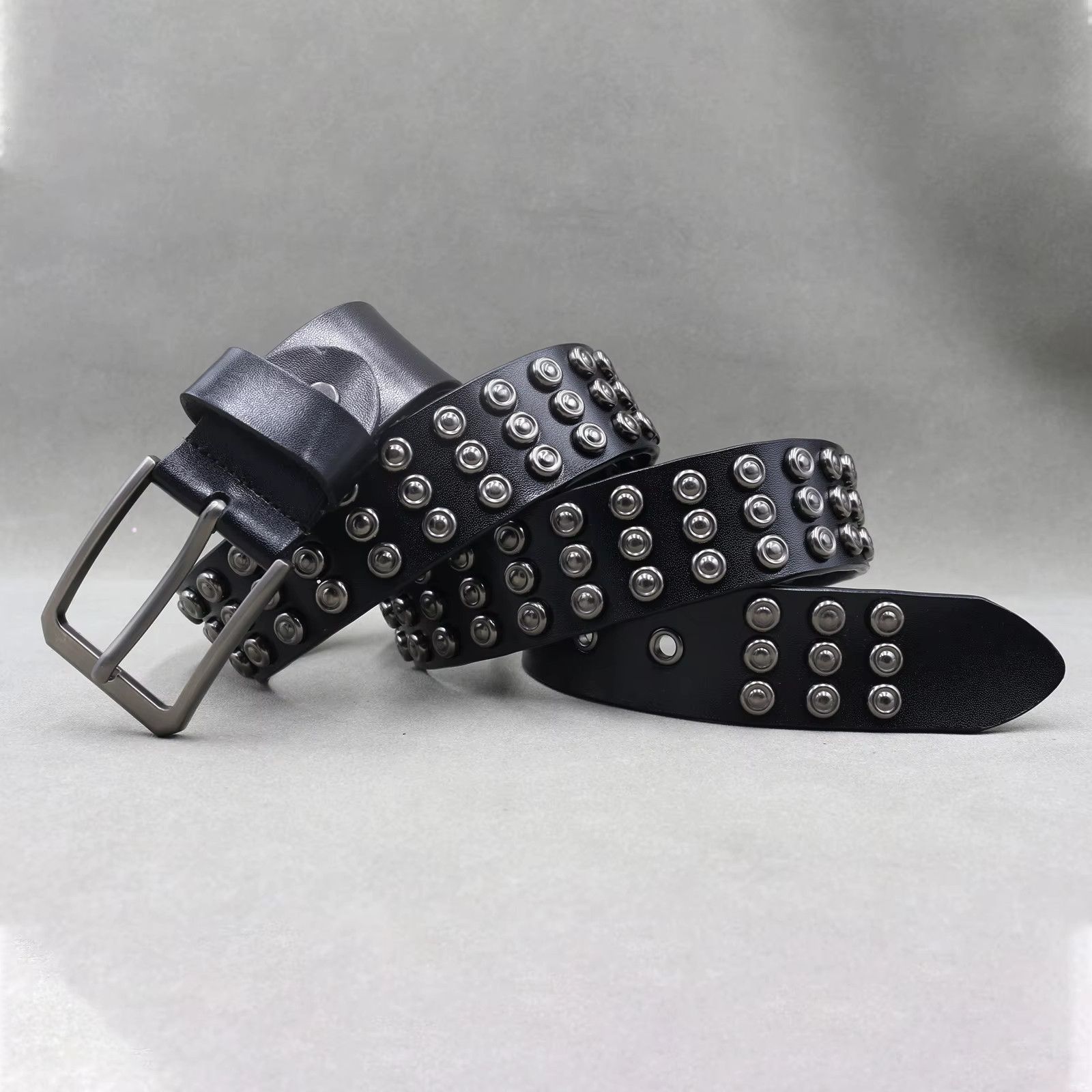 Jewelry Square Bead Rivet Belt Metal Pyramid Belt Size ONE SIZE - 4 Thumbnail