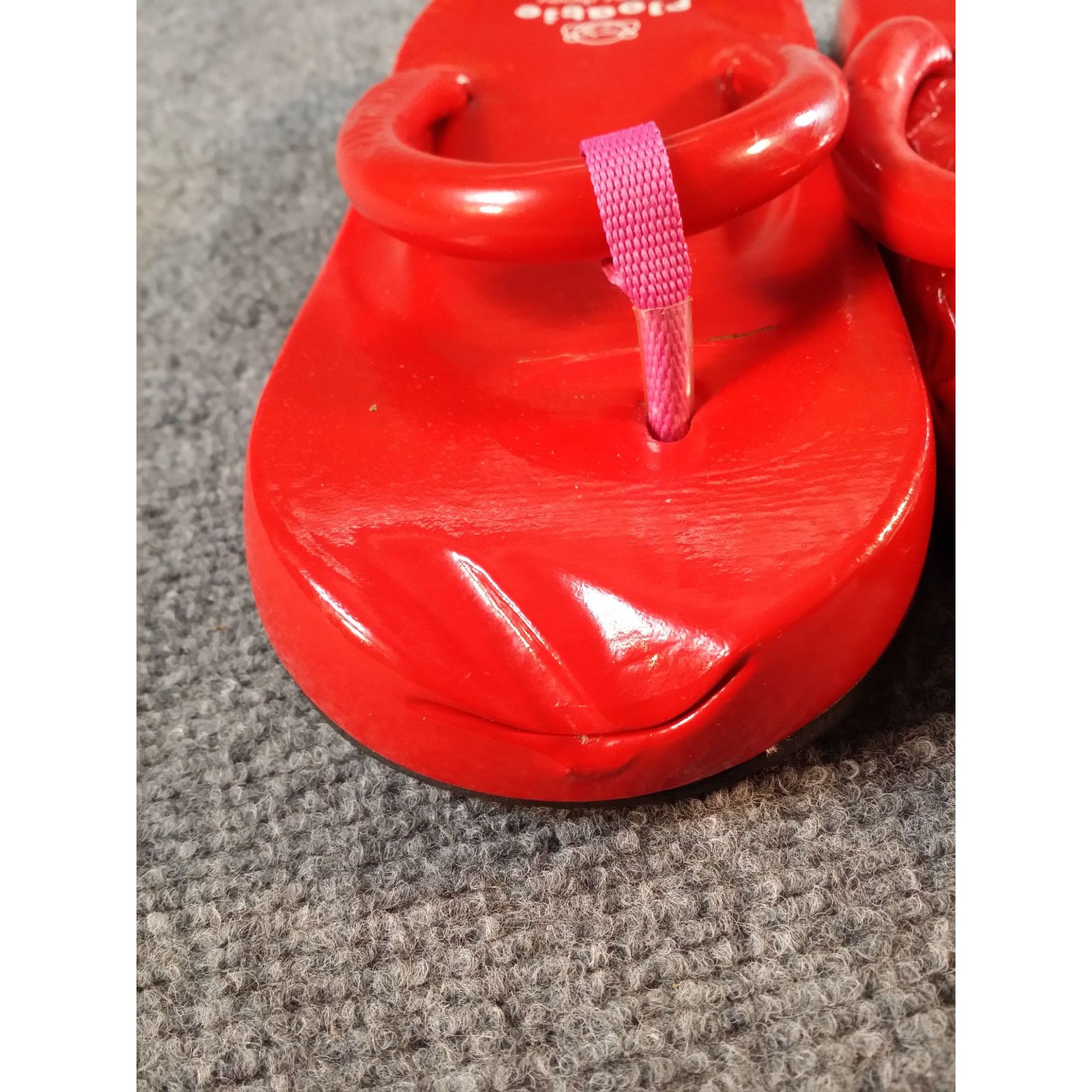 Malibu Sandals FLOATIE Sugar Shoes Y2k 90s Vintage Red Floating Flip Flop S Size US 9 / IT 39 - 6 Thumbnail