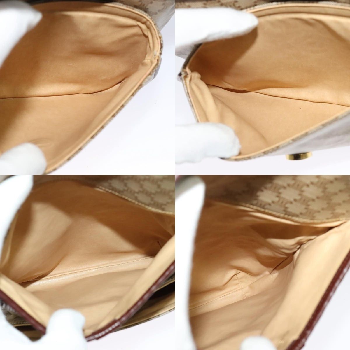 Celine CELINE Macadam Canvas Shoulder Bag Beige Gold Size ONE SIZE - 12 Thumbnail