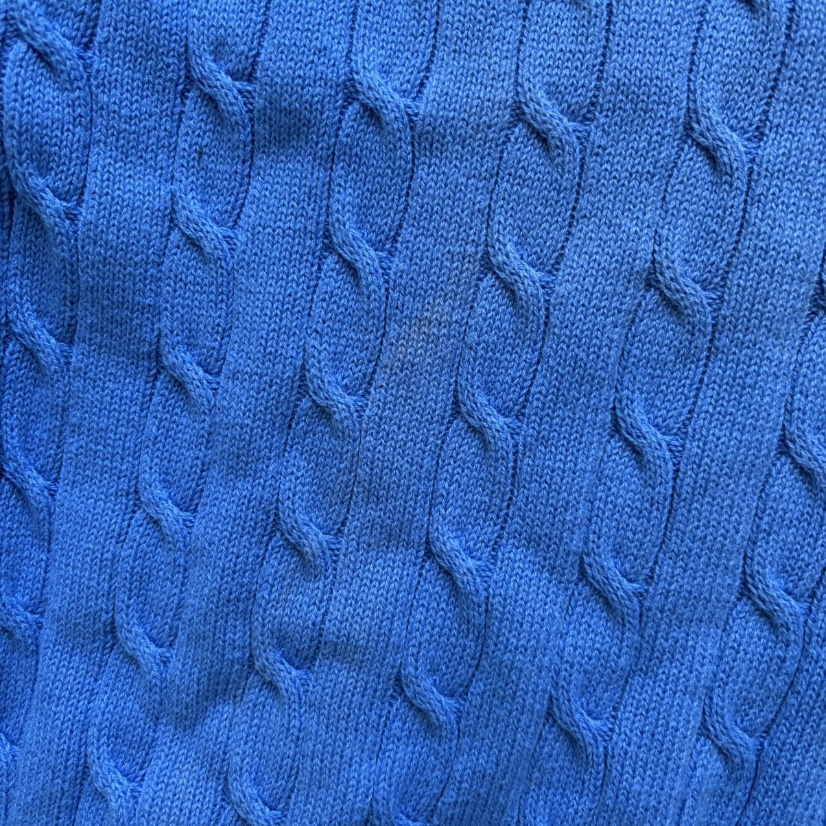 Lacoste Lacoste Cable Knit Sweater Size XL Blue 100% Cotton Size US XL / EU 56 / 4 - 6 Thumbnail