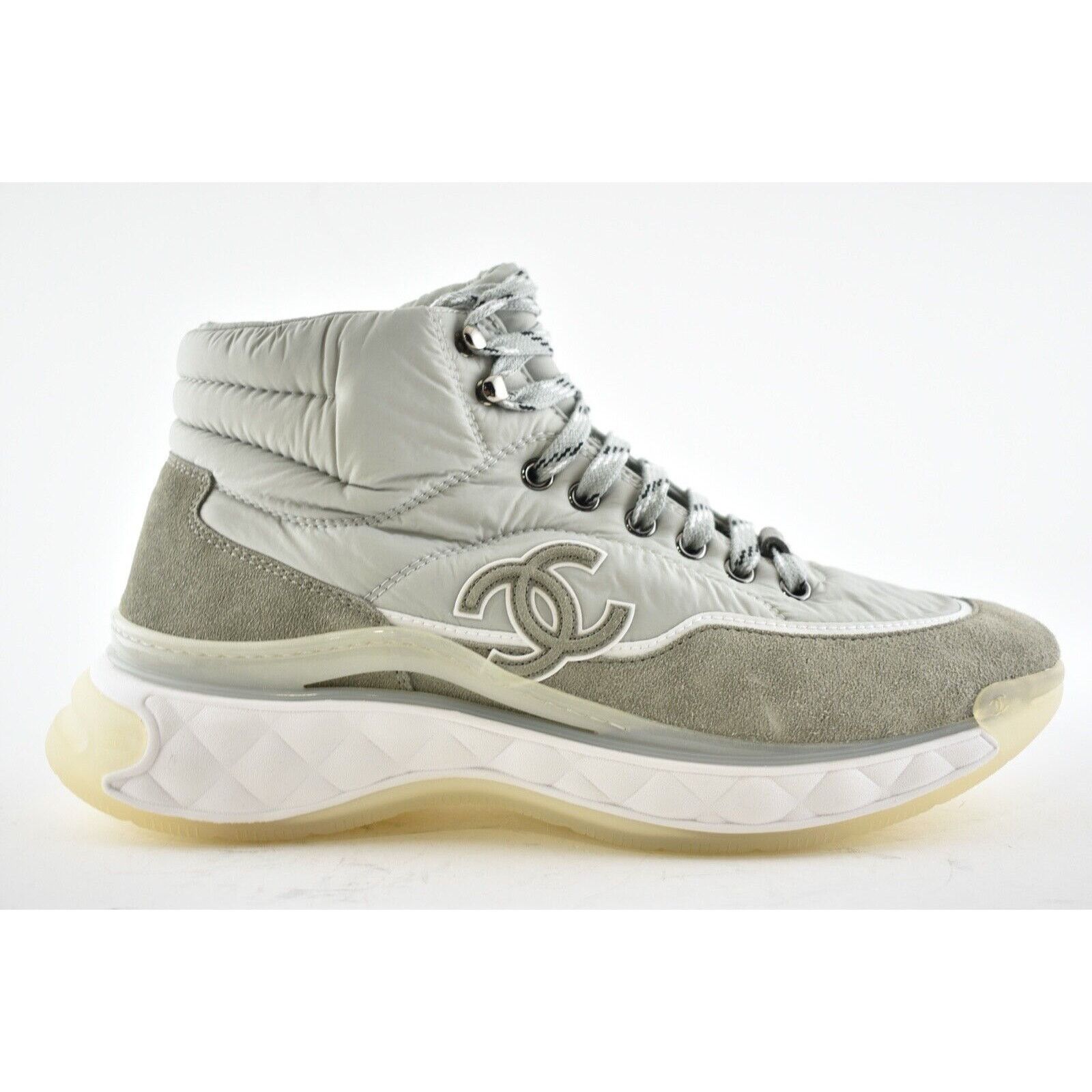 Chanel 19B Platform CC Logo Lace High Top Trainer Sneaker 41 Size US 11 / IT 41 - 1 Thumbnail