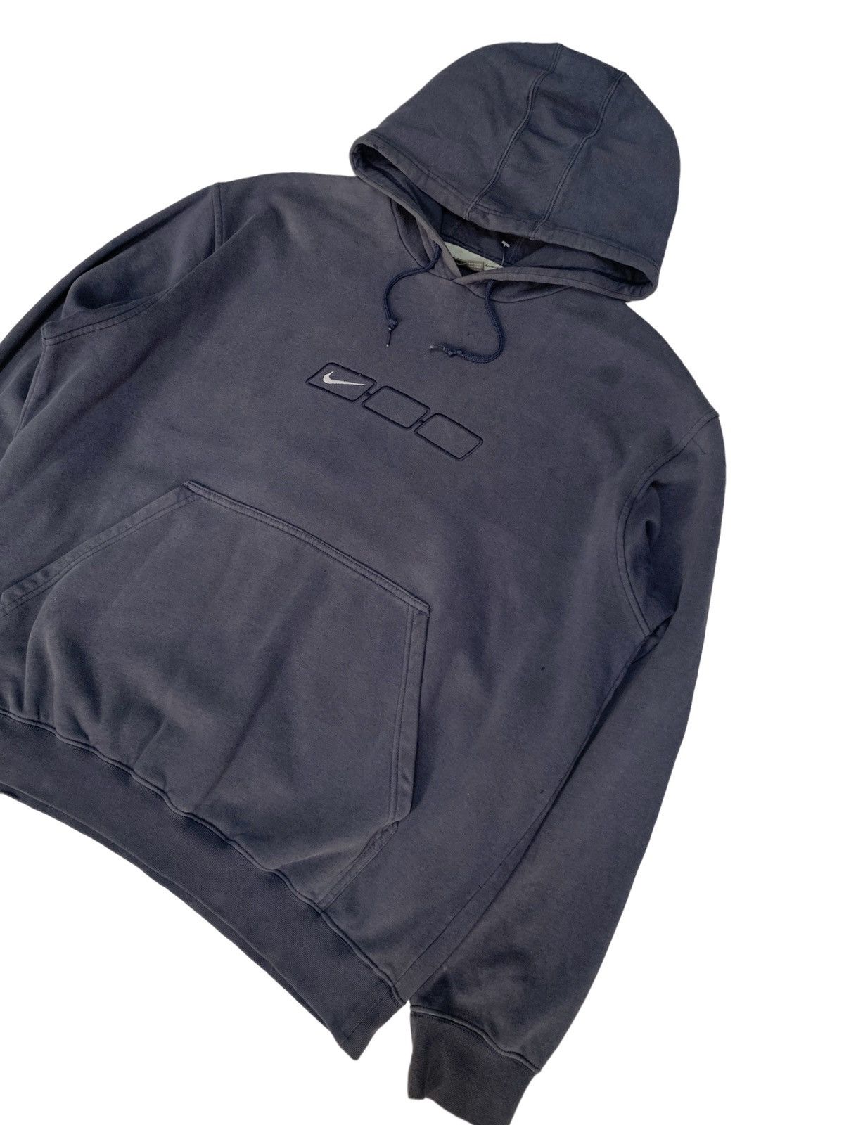 image of Nike Centre Embroidery Pullover Hoodie in Blue Gray, Men's (Size XL)