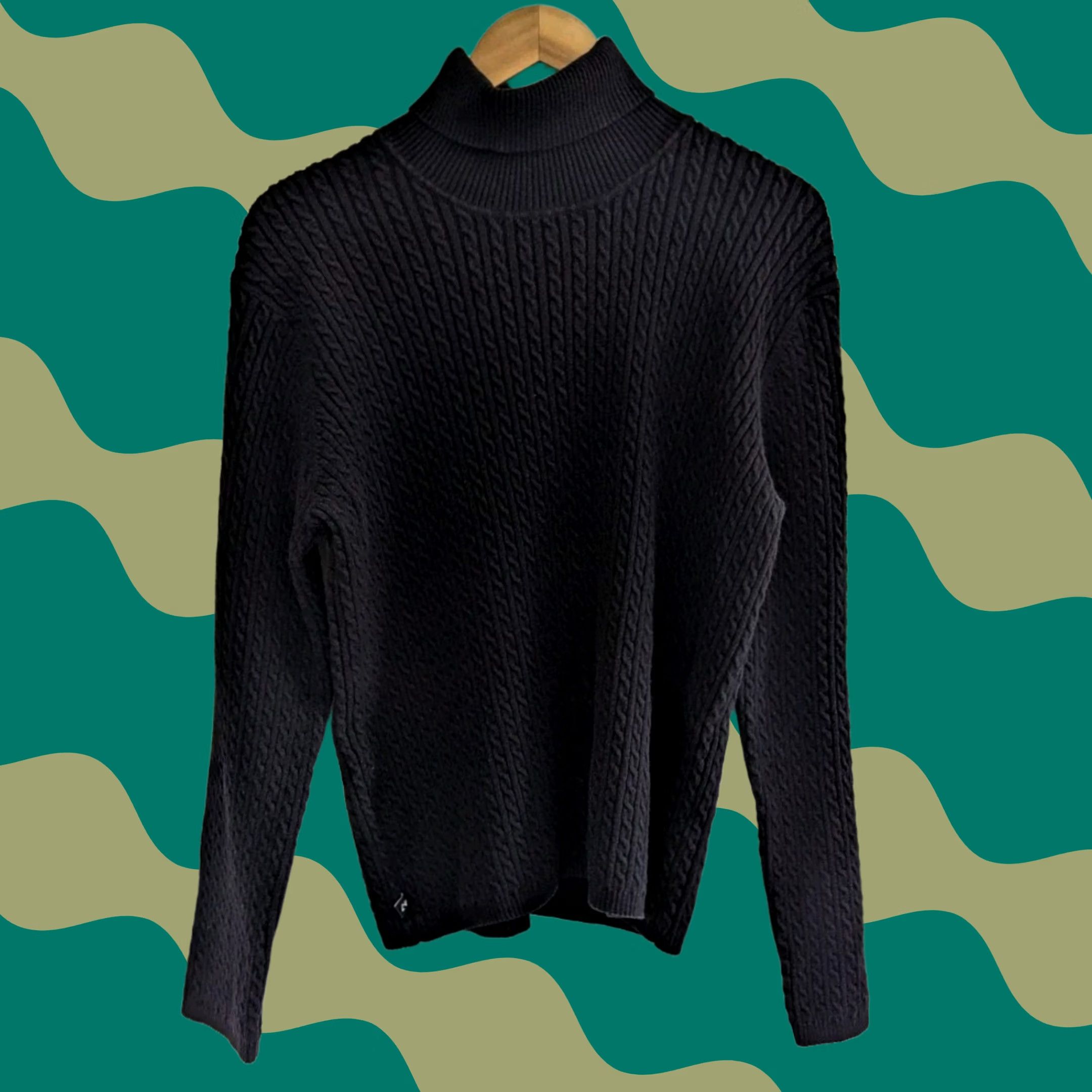 Anne Klein Anne Klein Sweater Women's XXL Black Cable-Knit Turtleneck Stretch Pullover Regular Size XXL / US 16-18 / IT 52-54 - 1 Thumbnail