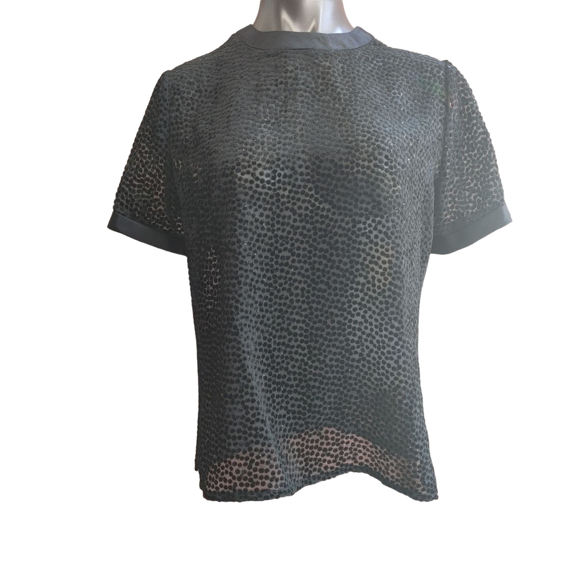 Other Farinae Collection Sheer Black Dotted Top Size 12 Size XL / US 12-14 / IT 48-50 - 1 Thumbnail