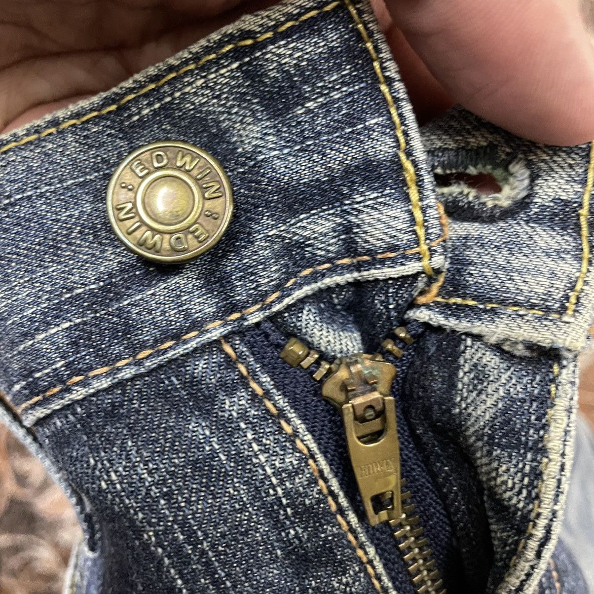 Edwin 🔥Vintage Edwin 503 Stoned Washed Distress Denim Jeans Size US 30 / EU 46 - 11 Thumbnail