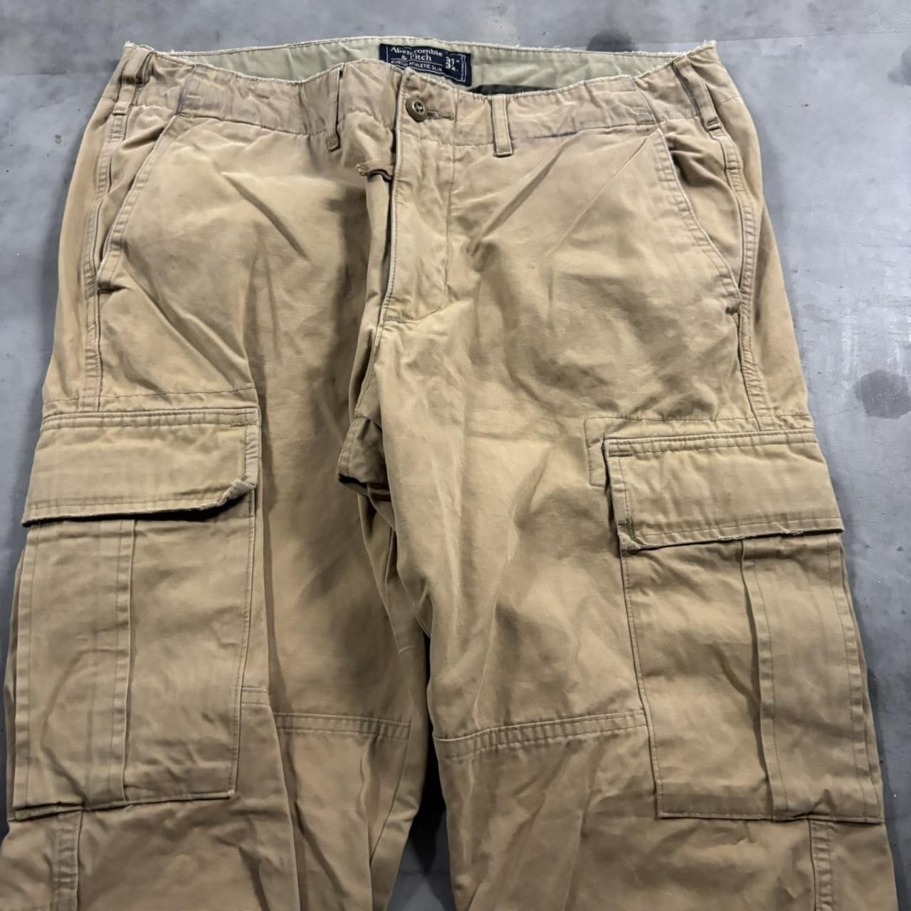Abercrombie & Fitch Crazy Vintage Y2K/2000s Grunge Tan Abercrombie & Fitch Cargo Pants! 31x30 Size US 31 - 5 Thumbnail