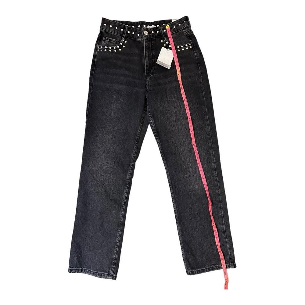 Zara Zara l NWT High Rise Studded Straight Leg Jeans 4 Size 27" / US 4 / IT 40 - 4 Thumbnail