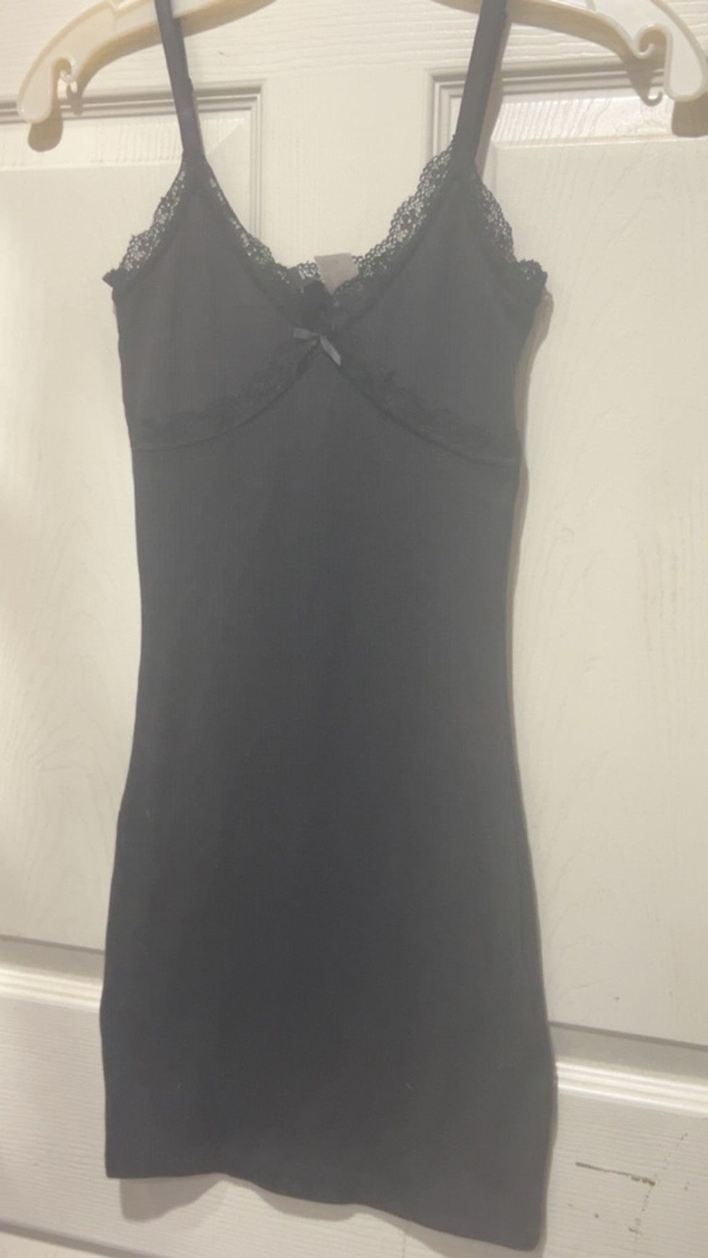 Divided Women's Divided Black Ribbed Lace Trim Chemise XXS Size ONE SIZE - 2 Thumbnail