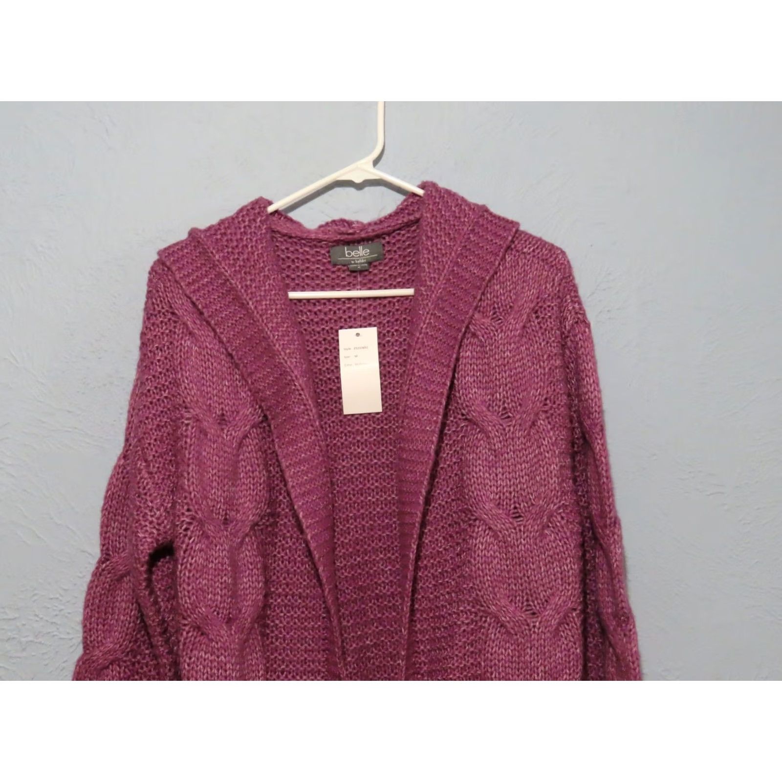 Vintage VINTAGE? Belle Belldini Women M Open Cardigan Sweater Mulberry Purple NWT Size M / US 6-8 / IT 42-44 - 3 Thumbnail