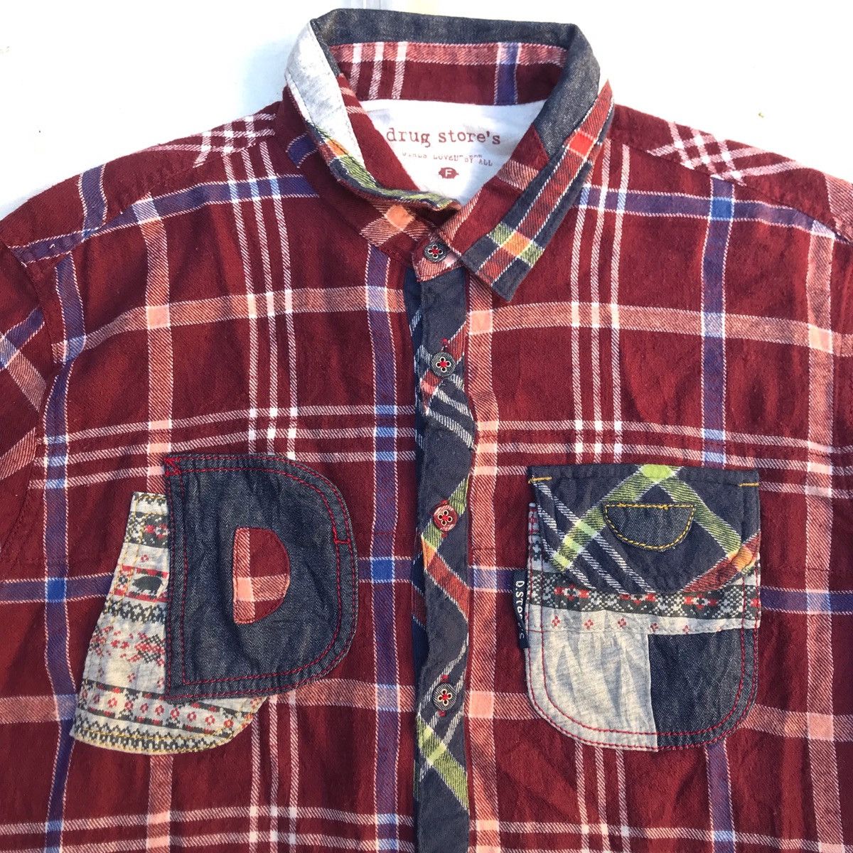 Flannel × Hysteric Glamour × Japanese Brand Vintage Drugs Store Japan checkered Flannel Patchwork Size US L / EU 52-54 / 3 - 4 Thumbnail