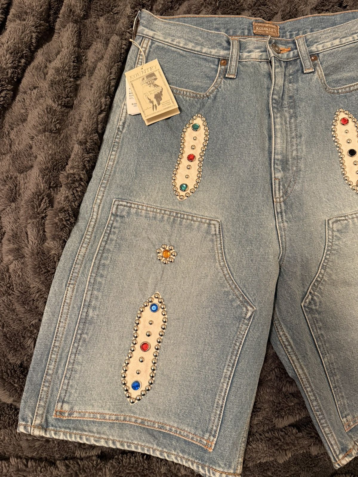 Kapital Kapital denim stud shorts Size US 32 / EU 48 - 2 Thumbnail