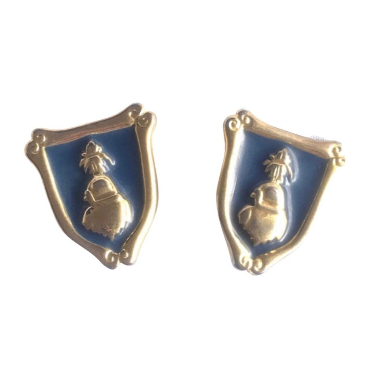 Escada Vintage ESCADA navy and golden flag design earrings. Size ONE SIZE - 1 Thumbnail