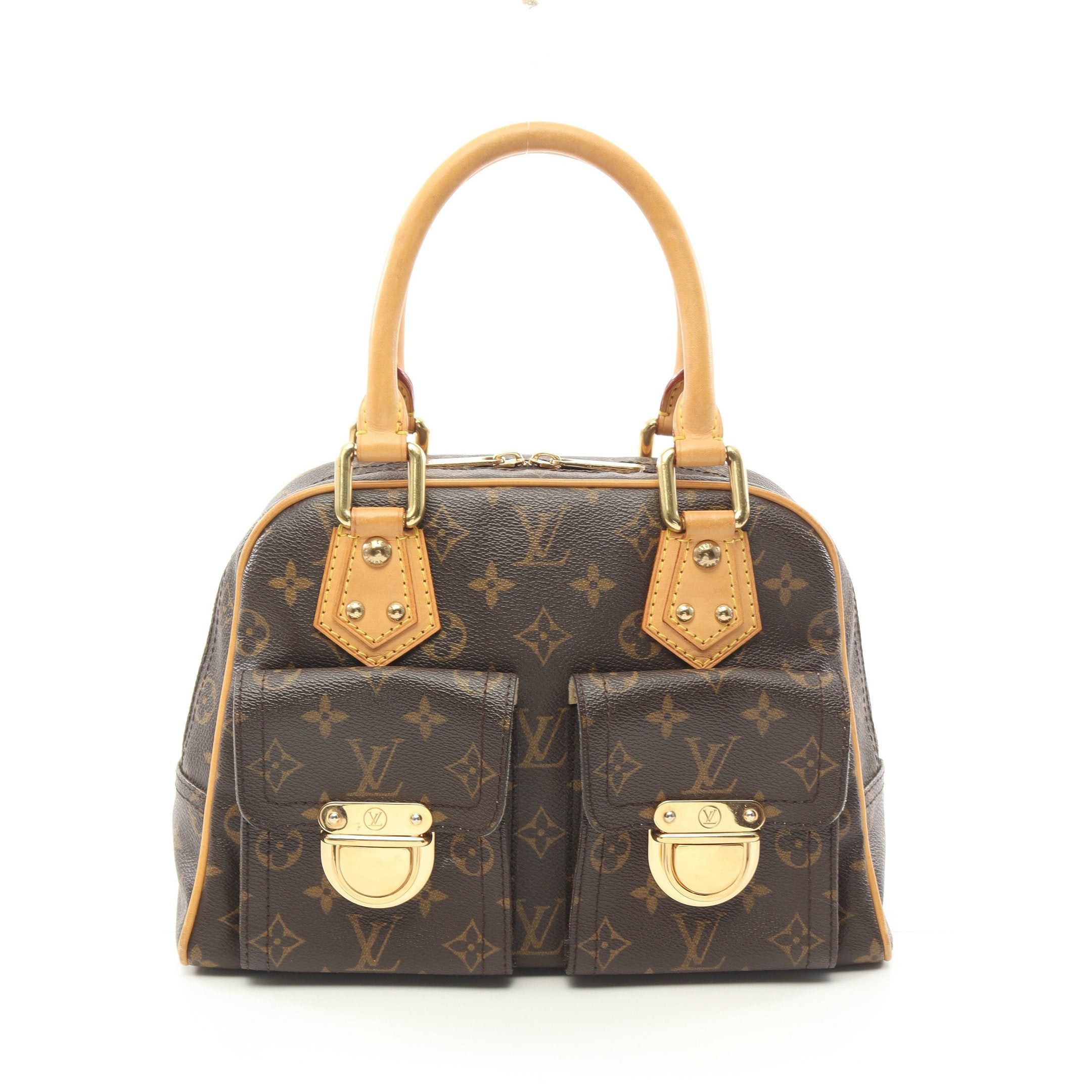 Louis Vuitton Louis Vuitton Manhattan Pm Monogram Handbag Leather Brown Size ONE SIZE - 1 Thumbnail