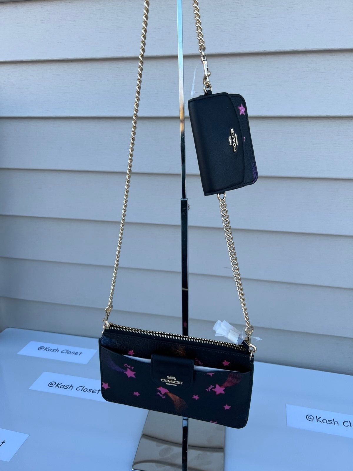 Coach Coach Poppy Crossbody Bag Disco Star Print Black Multi Size ONE SIZE - 6 Thumbnail