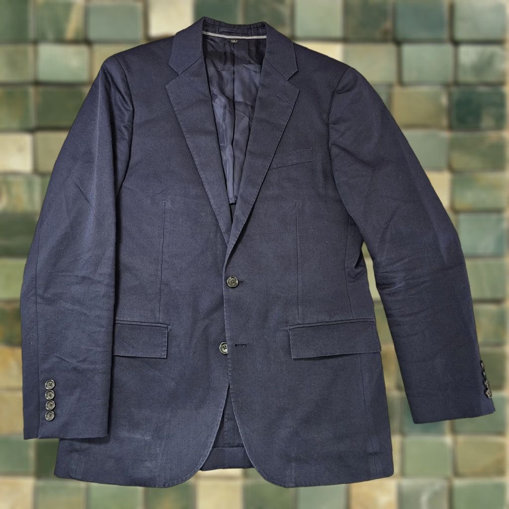 J.Crew J.Crew Blazer Mens 38R Navy Cotton Slim Fit Italian Fabric Ludlow Size 38R - 1 Thumbnail
