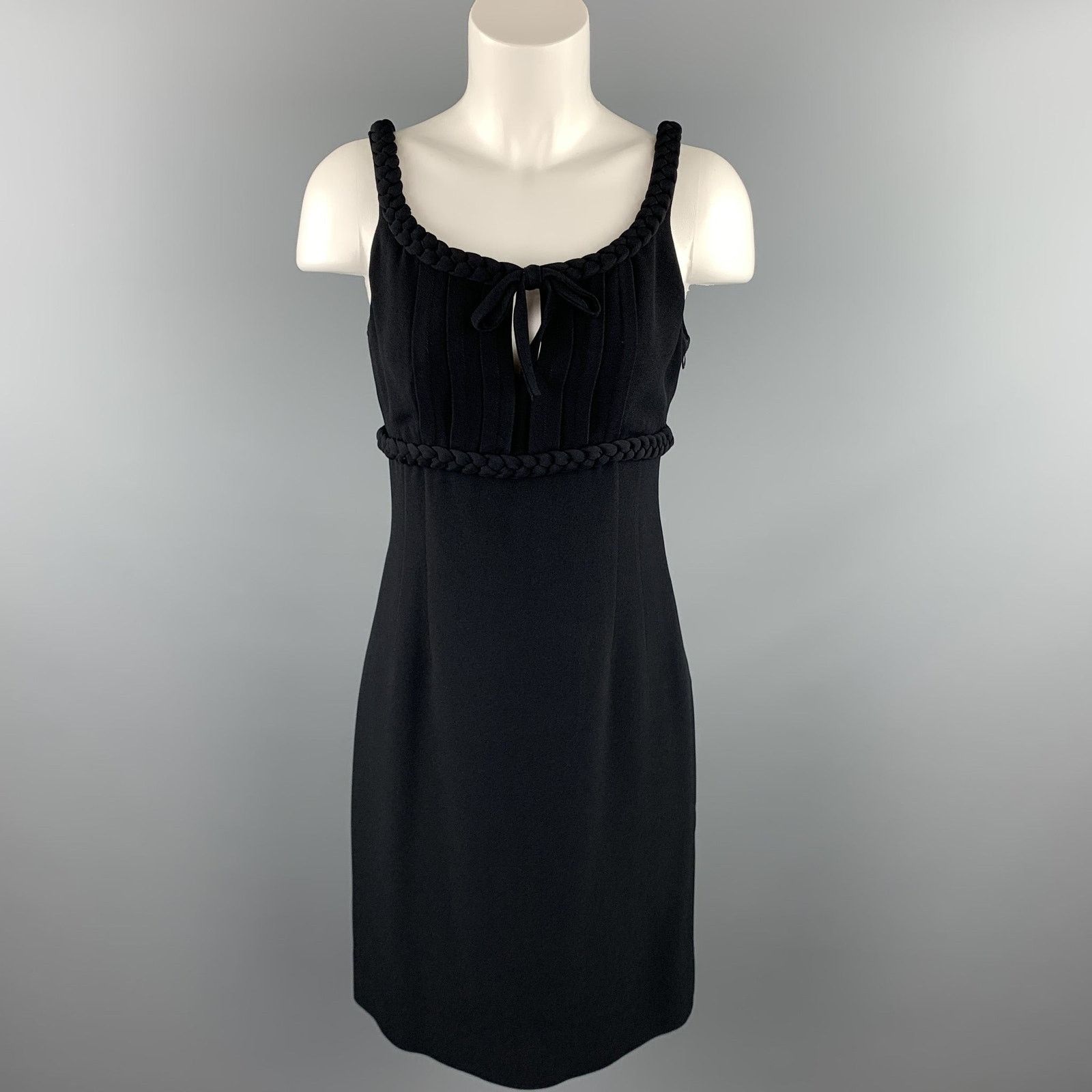 Moschino MOSCHINO Size 8 Black Rayon Empire Waist Cocktail Dress Size M / US 6-8 / IT 42-44 - 1 Thumbnail