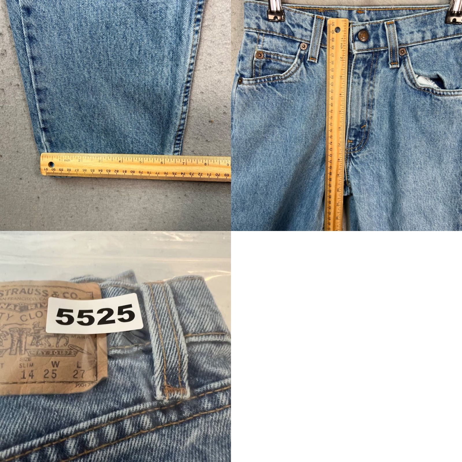 Levi's VINTAGE Levi's Jeans Slim 5-Pocket 14 / 25 x 27 Light Wash Denim Womens Boys? Size 36" / US 14 / IT 50 - 8 Thumbnail
