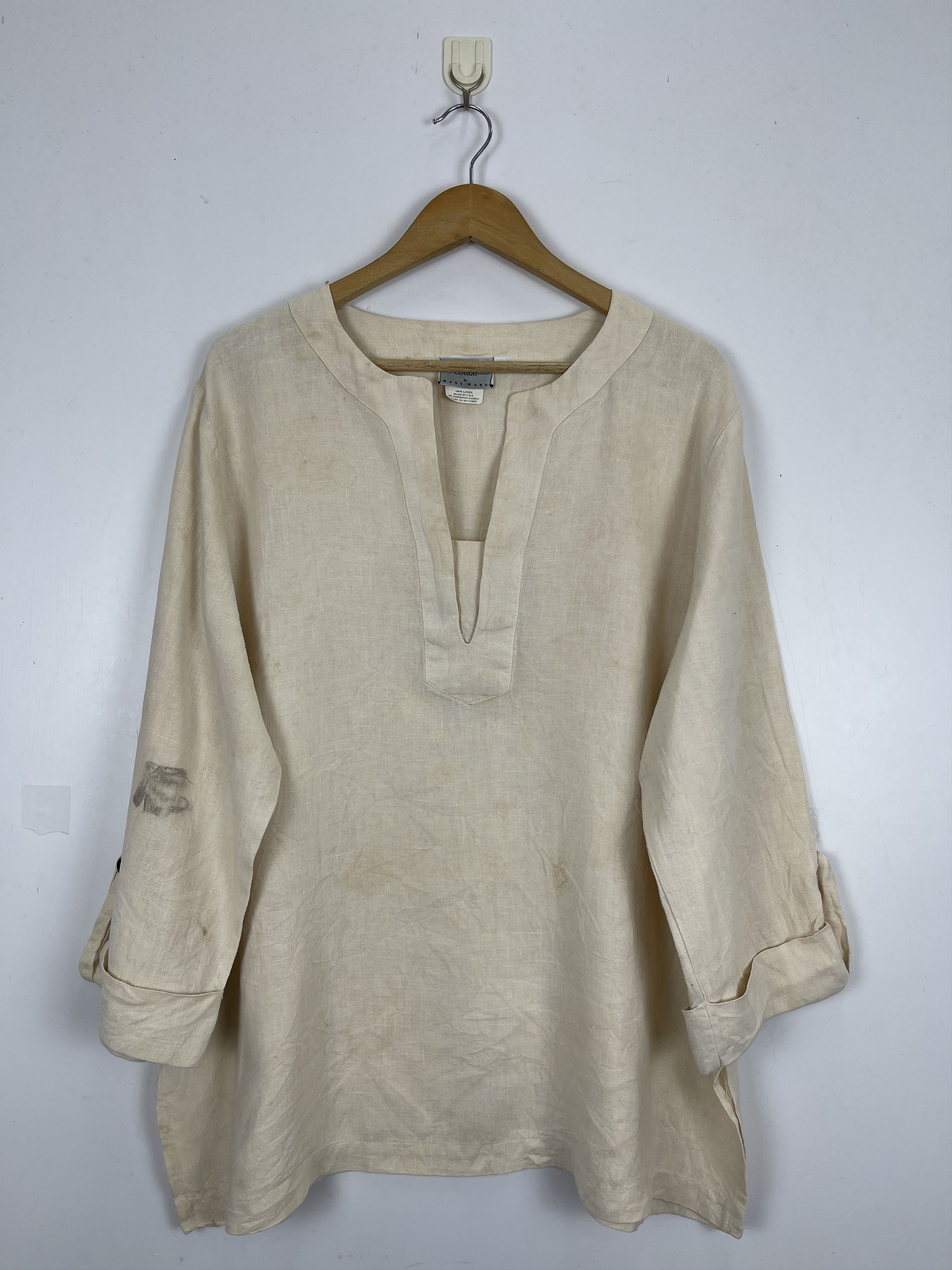 Mexicana × Vintage Vintage 70s Pure Linen Made In Usa T Shirt Size US XL / EU 56 / 4 - 1 Thumbnail