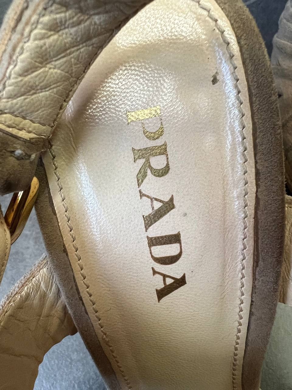 Prada Prada Womens Wedge Sandals Brown Shoes Canvas Platform Size US 10.5 / IT 40.5 - 11 Thumbnail