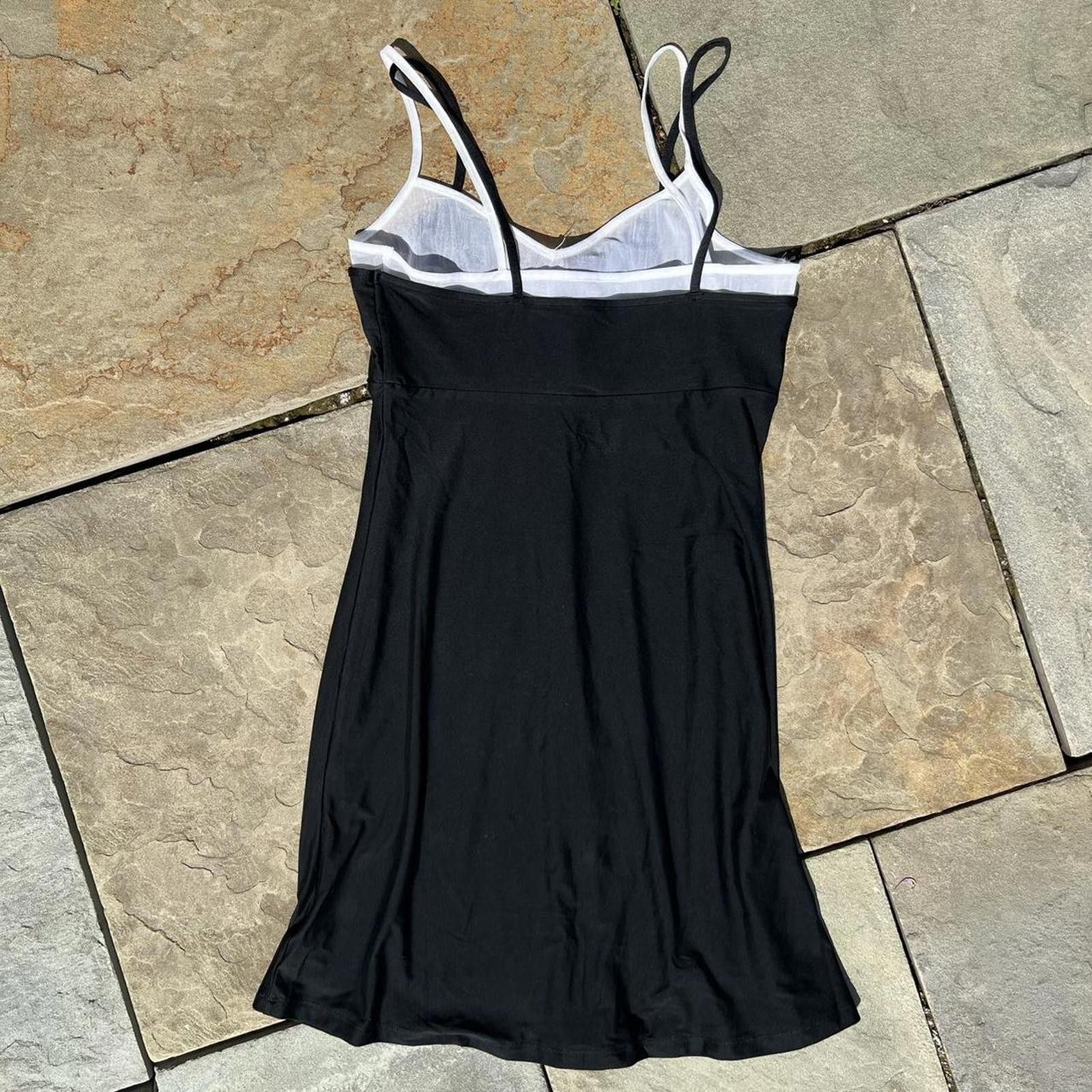 Other Black w/ White Contrast Double Strap Mini Dress Size S / US 4 / IT 40 - 4 Thumbnail