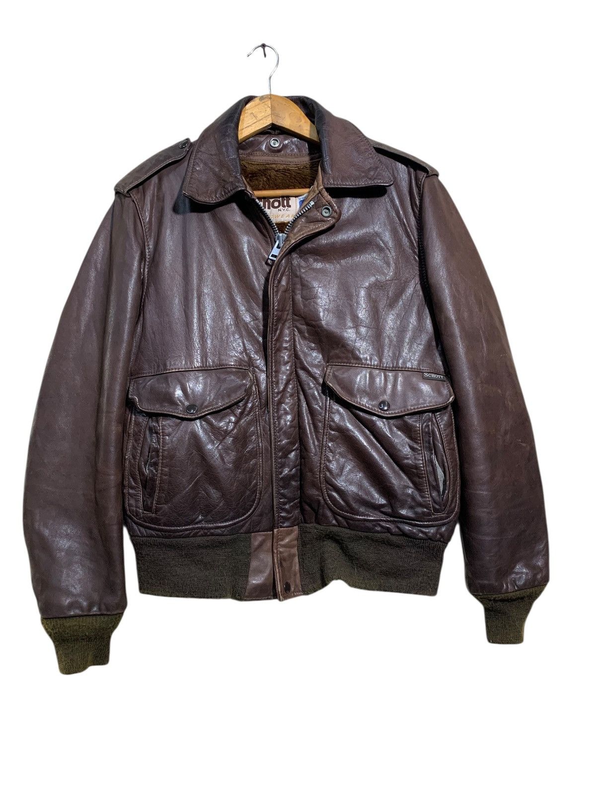 Schott 🔥VTG SCHOTT NYC LEATHER JACKET TYPE A-2 USAF Size US M / EU 48-50 / 2 - 3 Thumbnail
