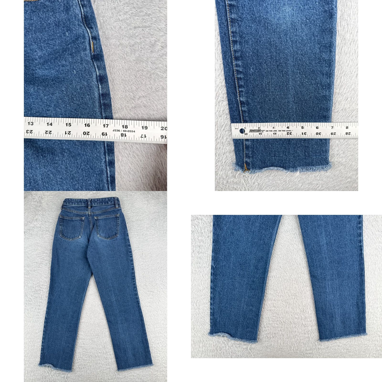 Denime J Galt Jeans Womens Blue Denim Straight Button Fly Mid Rise 23x25 - 23 Regular Cotton Blend 5-Pocket Knit Comfort Stretch Womens Jeans Size 40" / US 18 - 9 Thumbnail