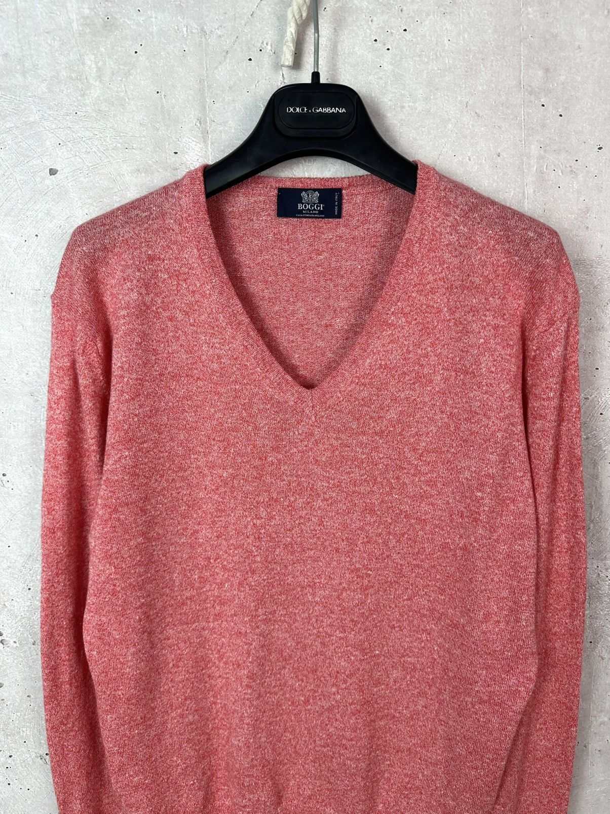 Boggi Boggi Coral Knit Cotton-Linen Blend V-Neck Men’s Sweater Size US S / EU 44-46 / 1 - 2 Thumbnail