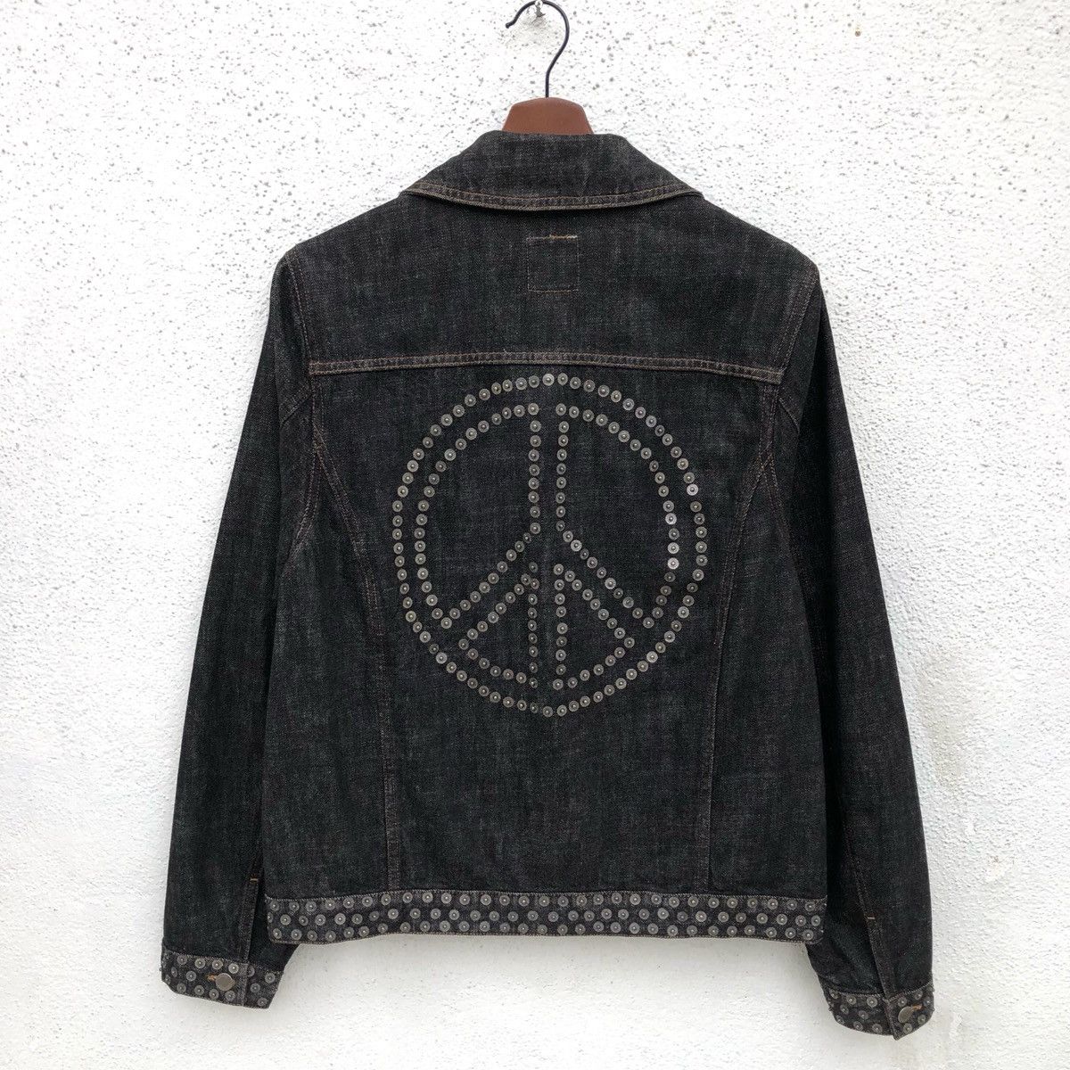 Moschino Moschino Peace Sign Metal Studs Denim Jacket Size US M / EU 48-50 / 2 - 1 Thumbnail