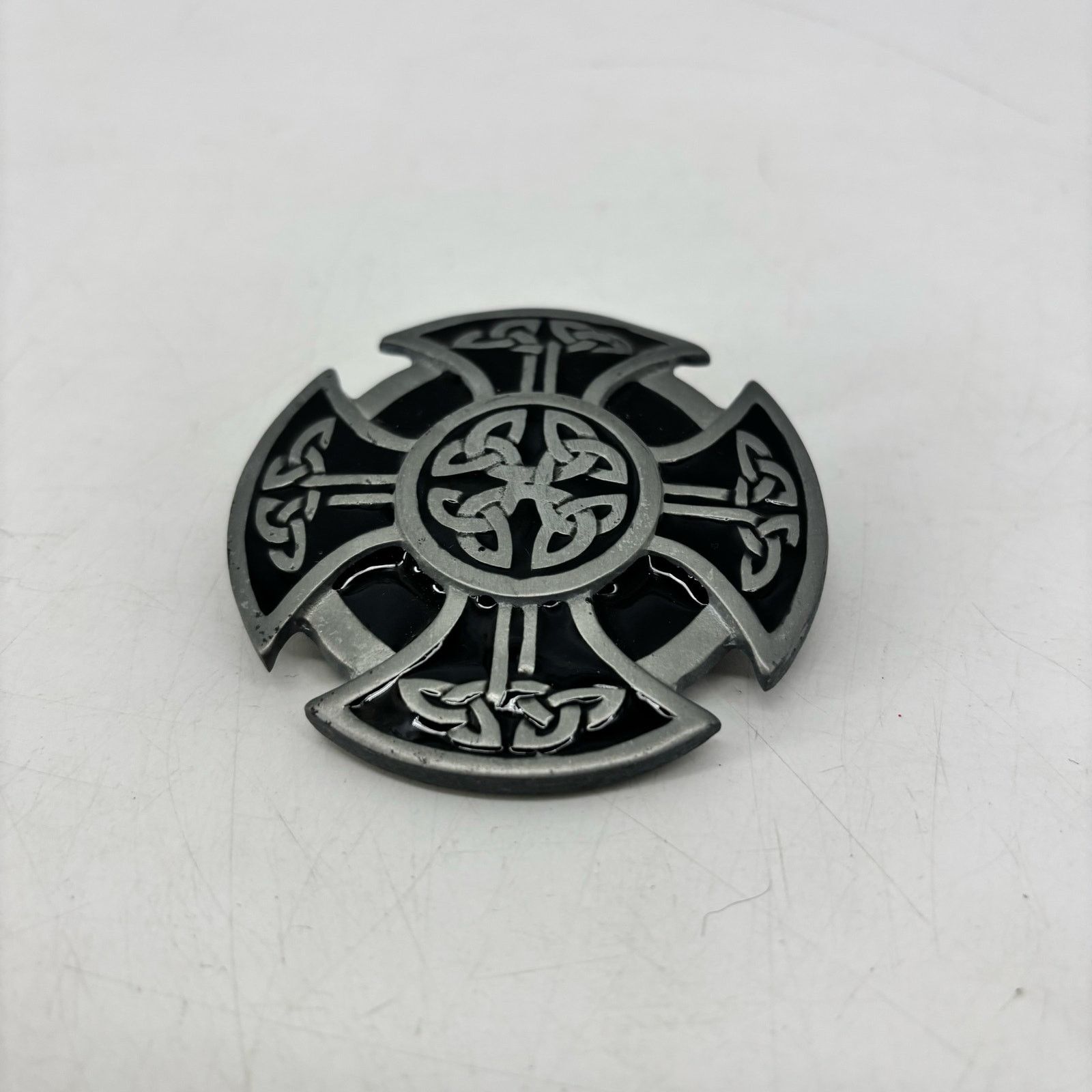 Vintage Classic Celtic Knot Motif Belt Buckle Pewter Vintage Enamel Size ONE SIZE - 12 Thumbnail