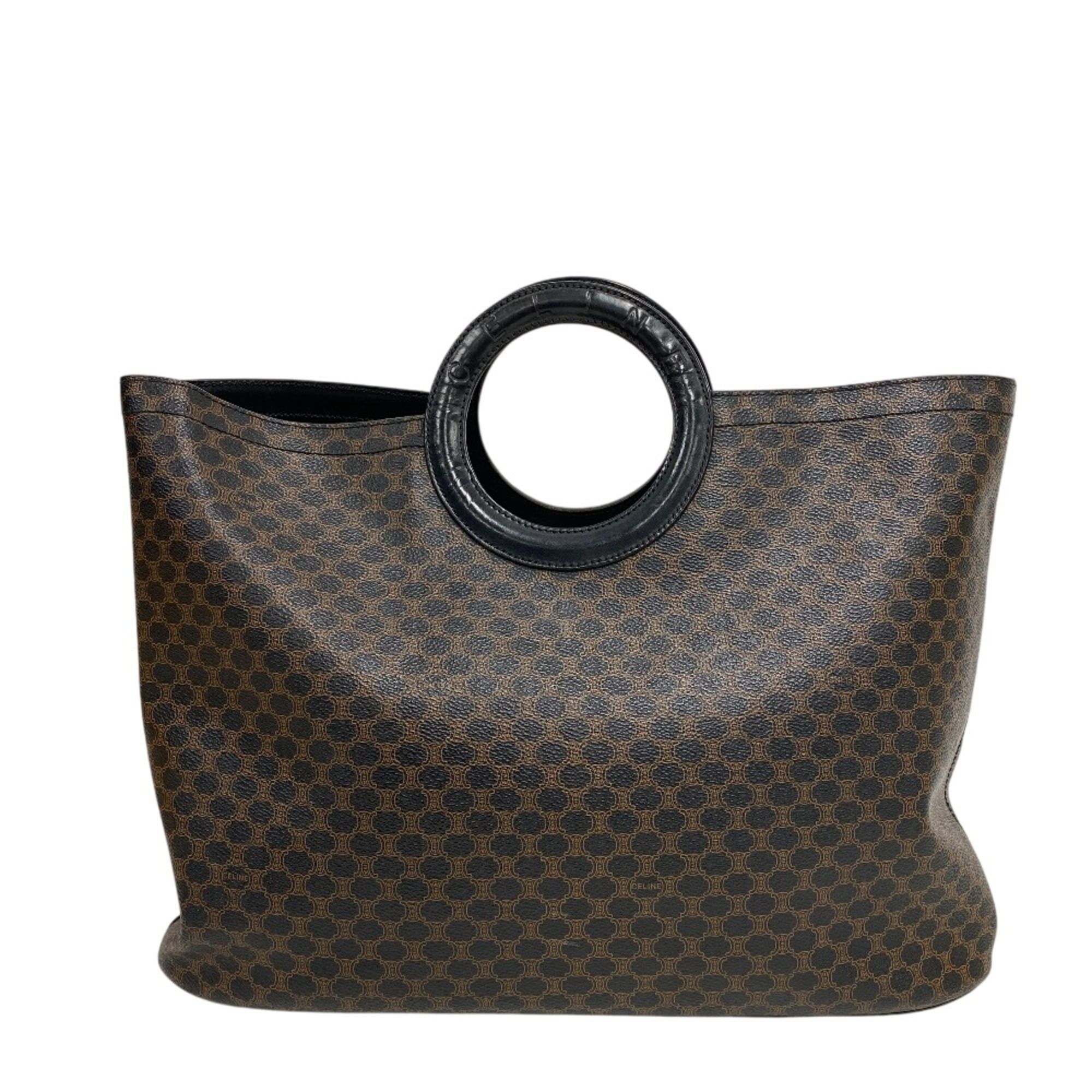 Celine CELINE Circle Logo Macadam Handbag, Black Size ONE SIZE - 1 Thumbnail