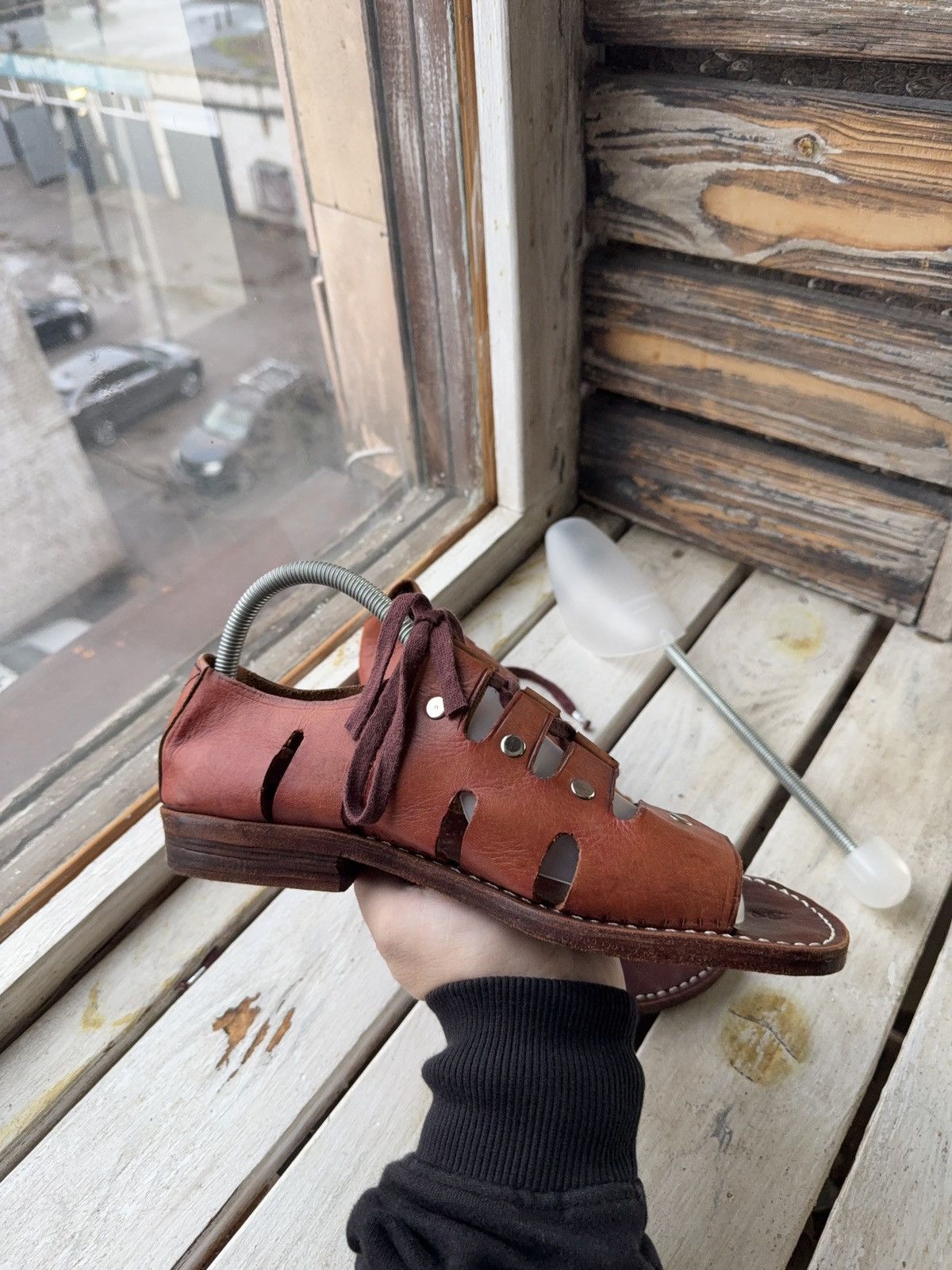 Japanese Brand 90s Sie Wie Bie Bali Handmade Leather Sandals Brown Vintage Size US 10 / EU 43 - 12 Thumbnail