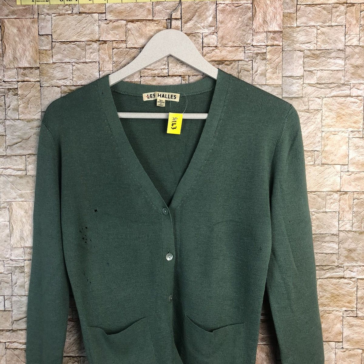Vintage Les Halles Green Cardigan Knitwear #A163 Size S / US 4 / IT 40 - 2 Thumbnail