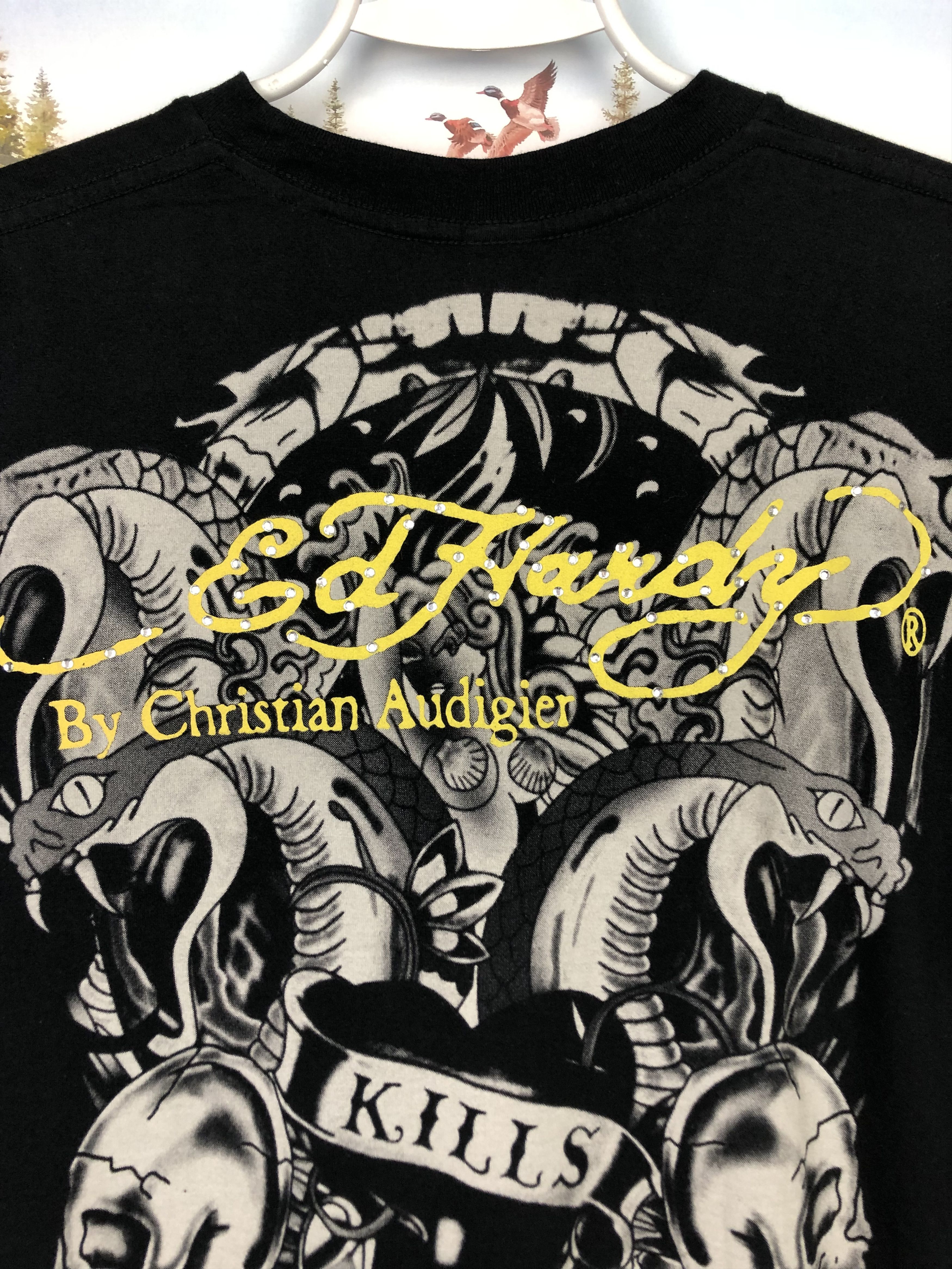 Vintage Vintage Ed Hardy Love Kills Skull Over Print Shirt Tee Hype Size US L / EU 52-54 / 3 - 14 Thumbnail
