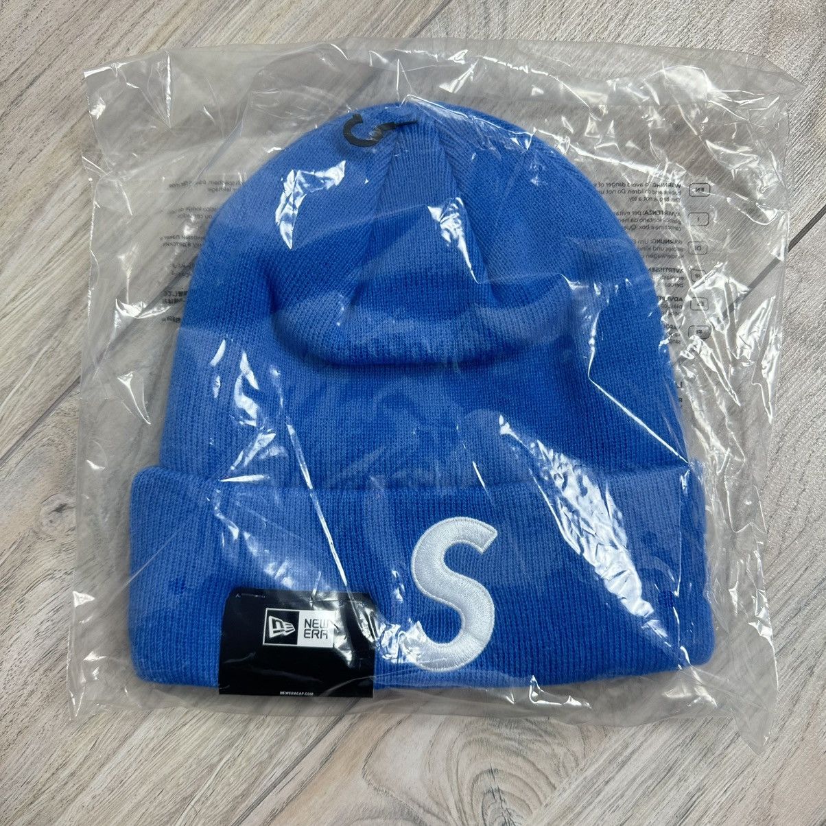 Hypebeast Supreme New Era S Logo Beanie Dark Royal Blue FW24 DS Size ONE SIZE - 3 Thumbnail