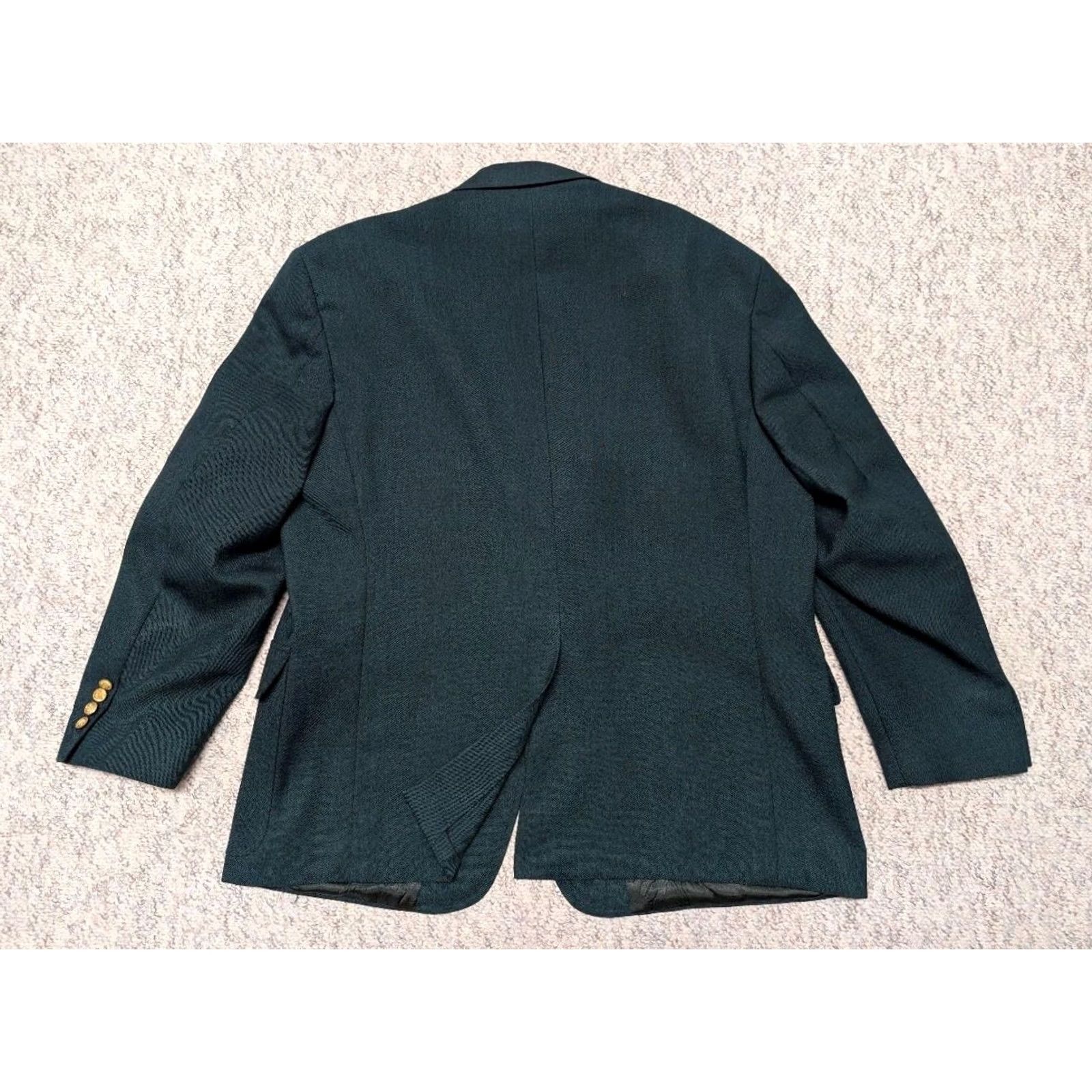 Vintage Palm Beach 1980s 48L Wool Blazer Green USA Made Blazer Men Golf Masters Agusta Vintage BLAZER Size 48R - 2 Thumbnail