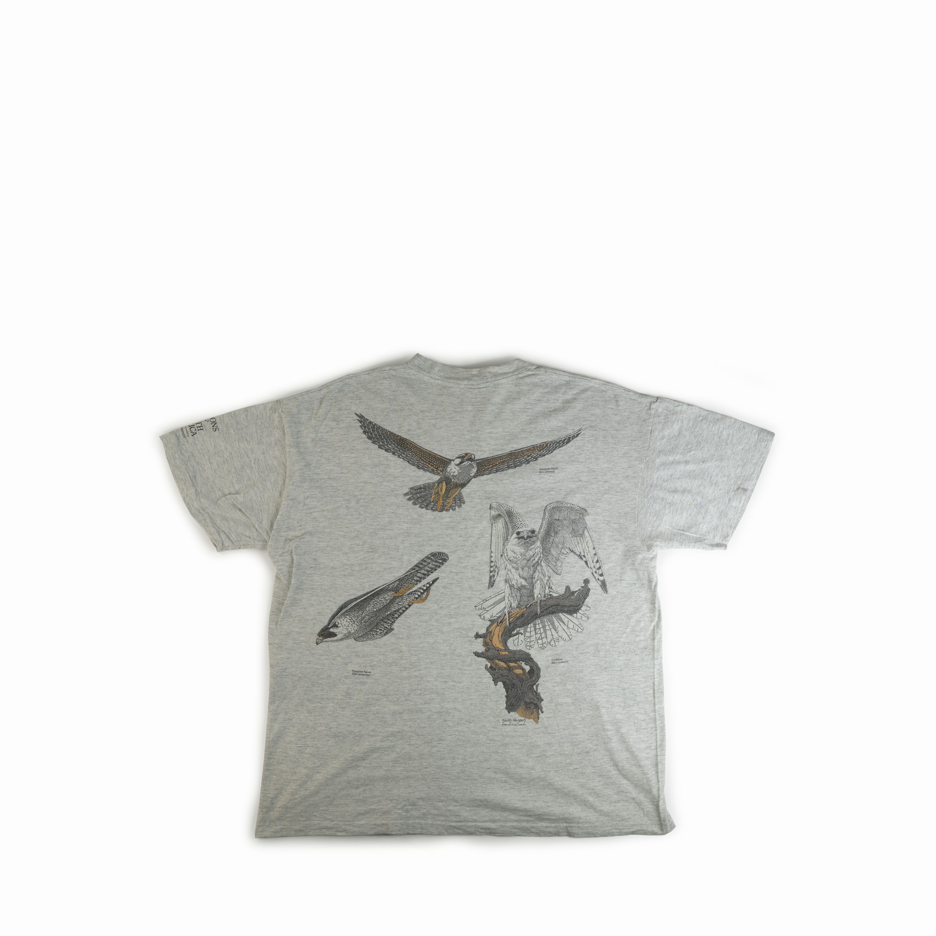 Vintage Vintage 1990 Falcons Of North America Birds Nature Tee Shirt Size US XL / EU 56 / 4 - 2 Thumbnail