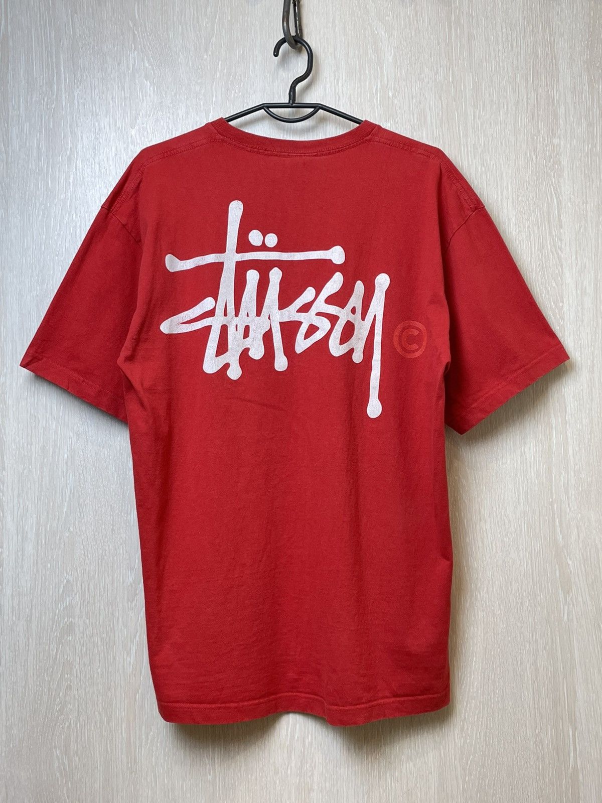 Stussy Vintage Stussy Big Logo Distressed Red T-Shirt Size US XL / EU 56 / 4 - 1 Thumbnail