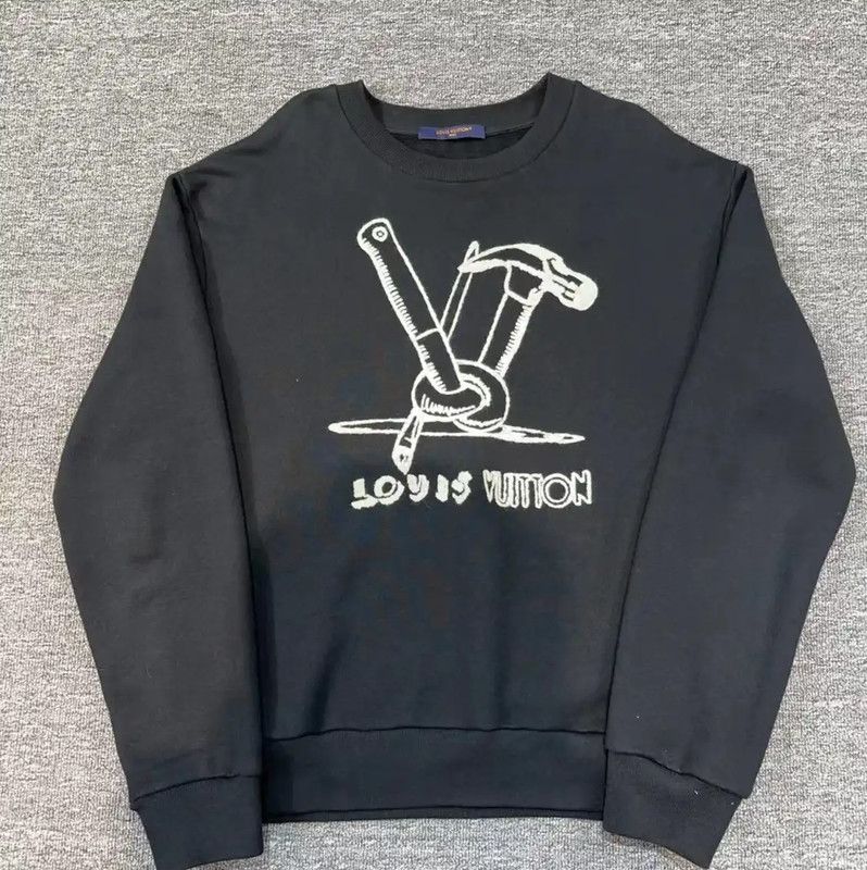 Louis Vuitton Louis Vuitton Black Cotton Blend Sweatshirt 0089 Size US L / EU 52-54 / 3 - 1 Thumbnail