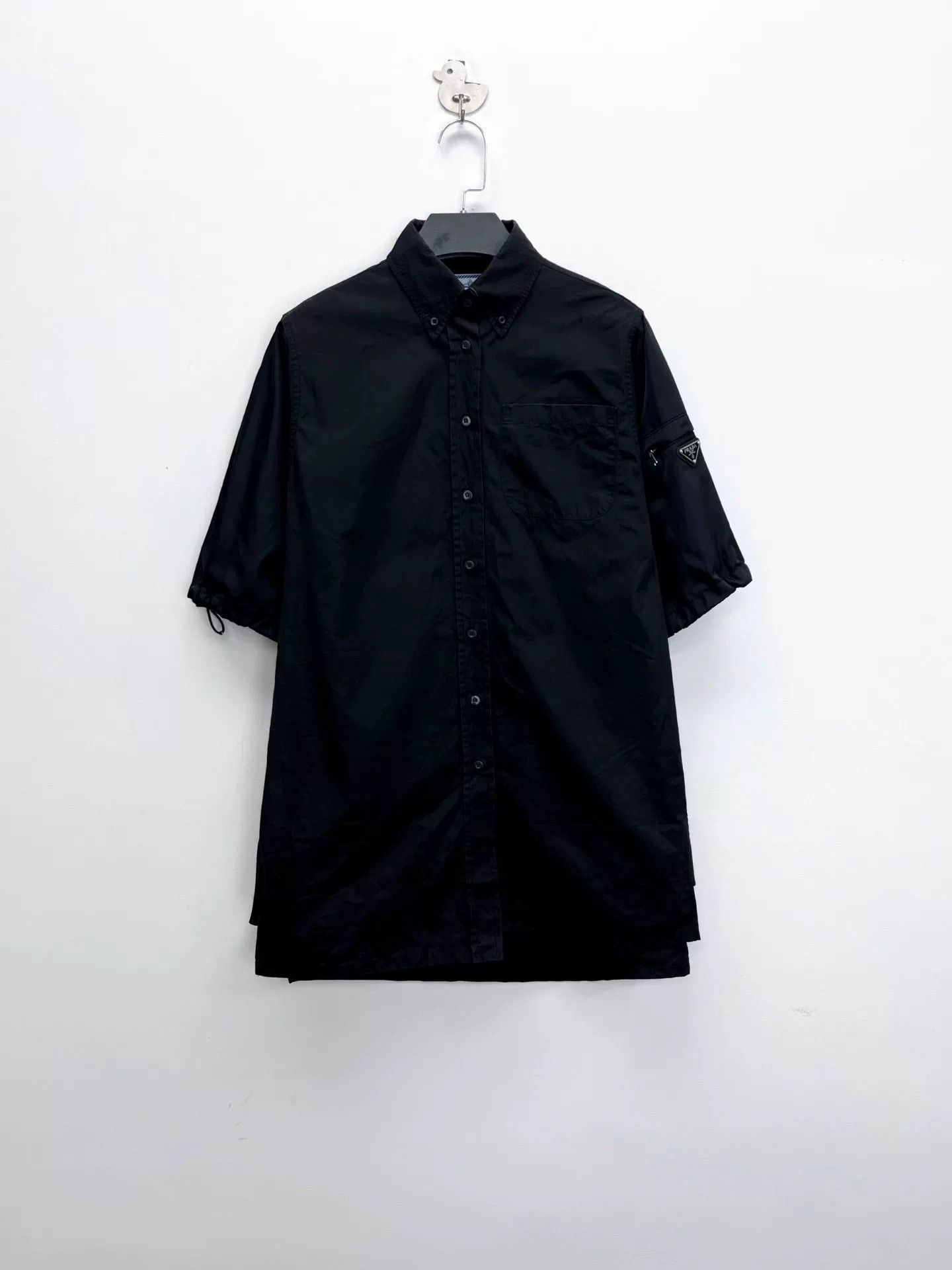 Prada Prada Black Recycled Nylon Shirt Dress Size US XS / EU 42 / 0 - 1 Thumbnail