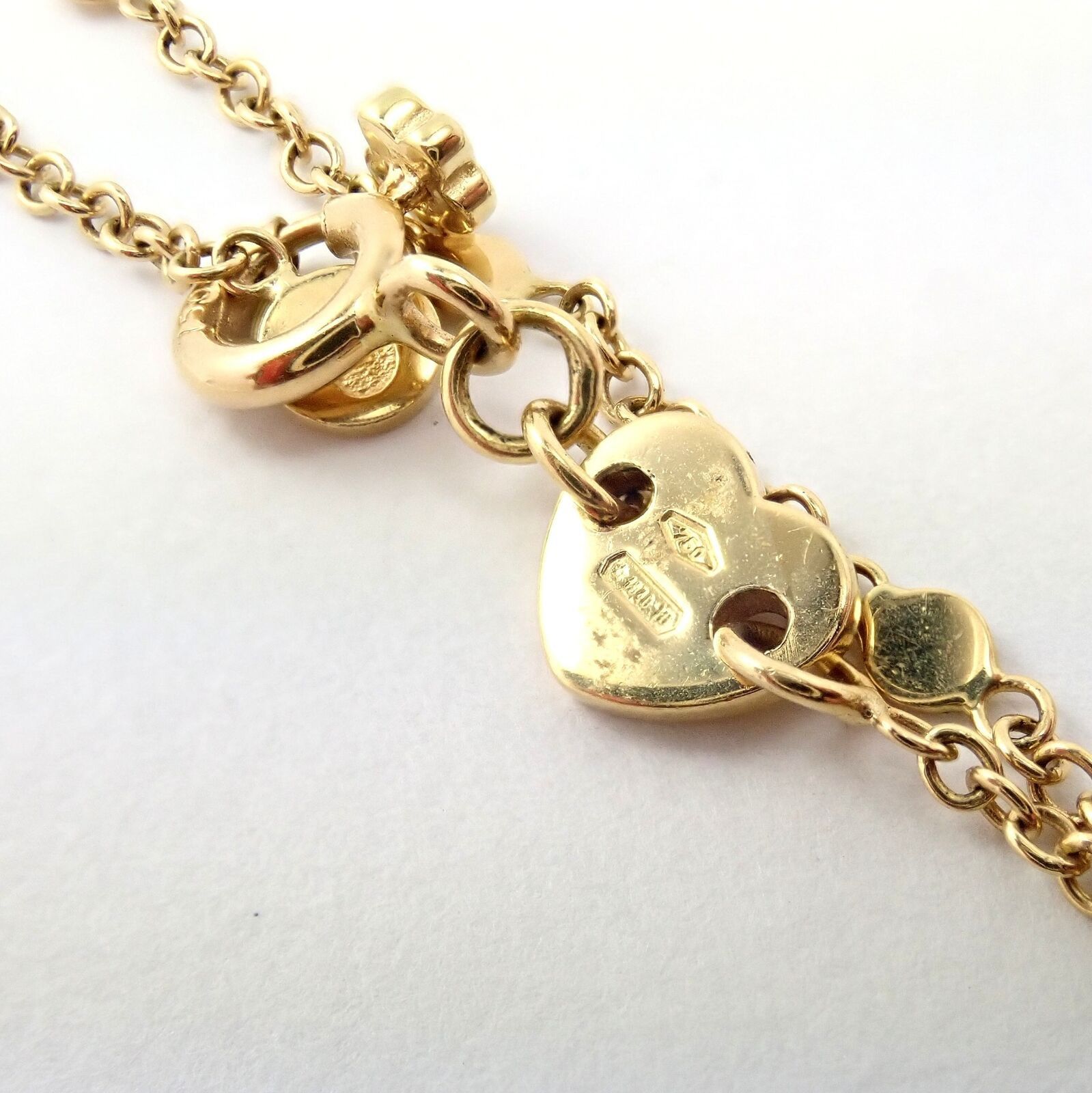 Yellow Gold Large Diamond + Sapp Amore Pendant Necklace