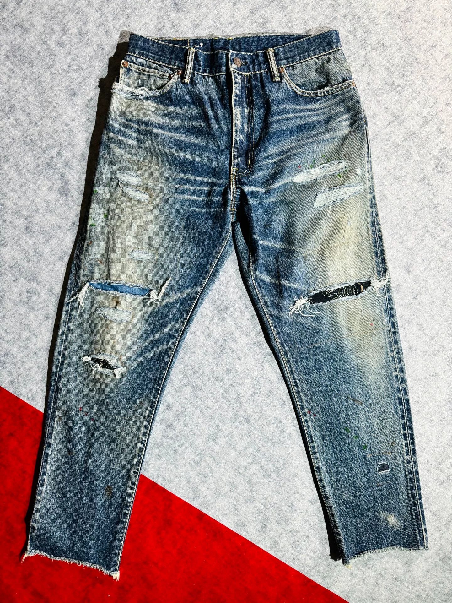 Visvim visvim journeyman tacked crash denim pants Size US 28 / EU 44 - 1 Thumbnail