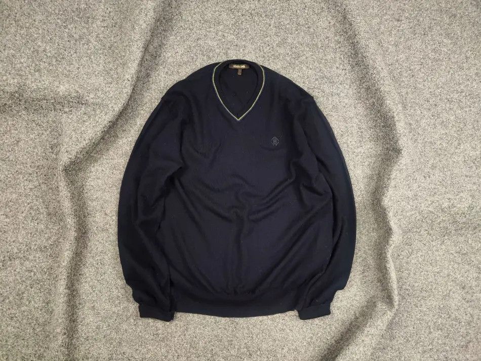 Roberto Cavalli Roberto Cavalli Lana Wool Classic Logo V Nech Light Sweater Size US M / EU 48-50 / 2 - 1 Thumbnail