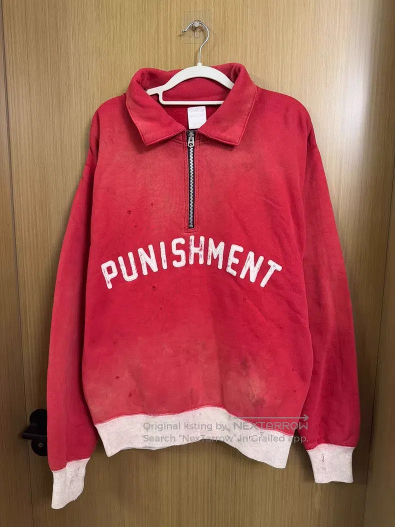 Saint Michael Saint Michael Red Worn Half Zip Hoodie Size US M / EU 48-50 / 2 - 1 Thumbnail