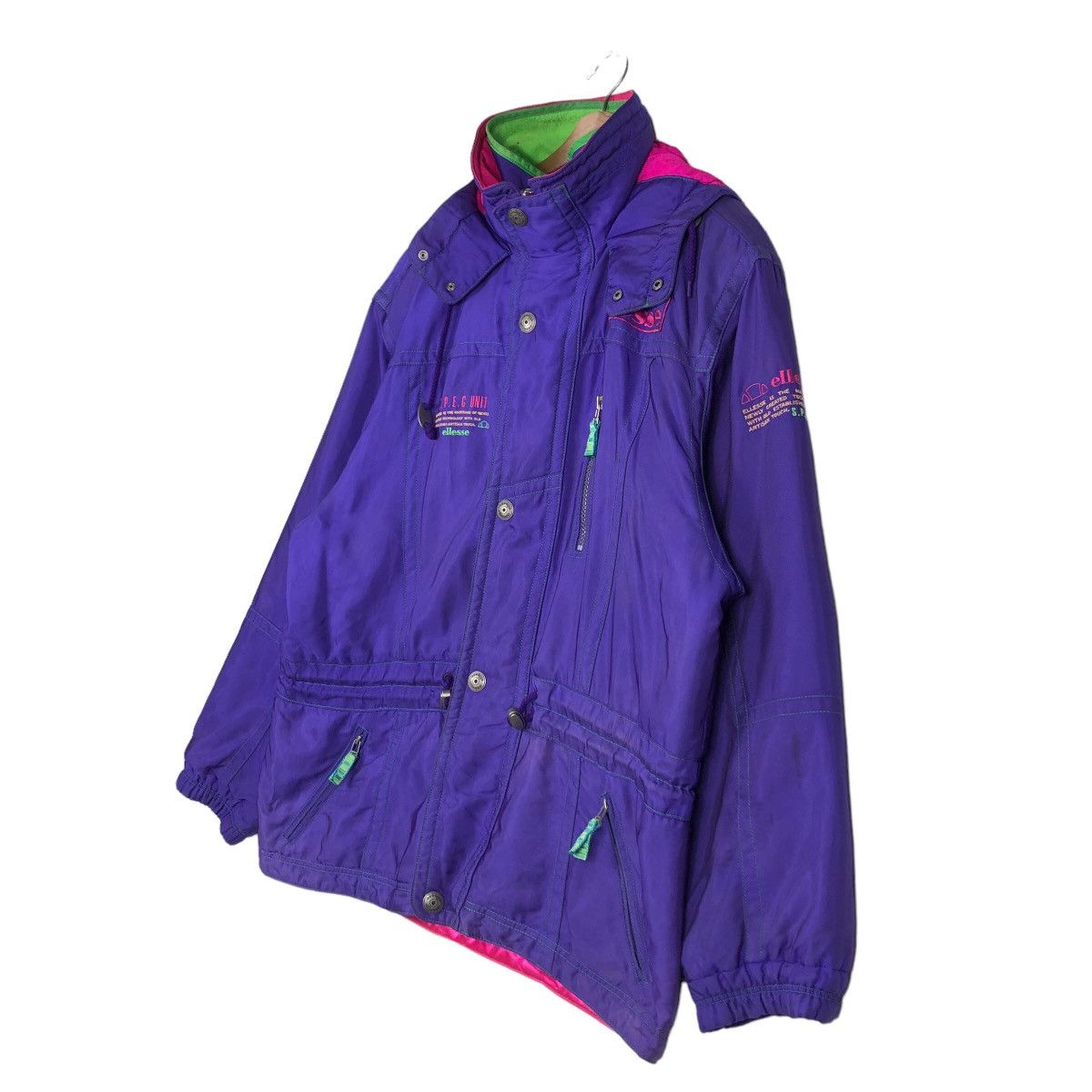 Japanese Brand 🔥Vintage Ski Jacket Multi Colour Ellesse Italy Cargo Pocket Size US M / EU 48-50 / 2 - 2 Thumbnail