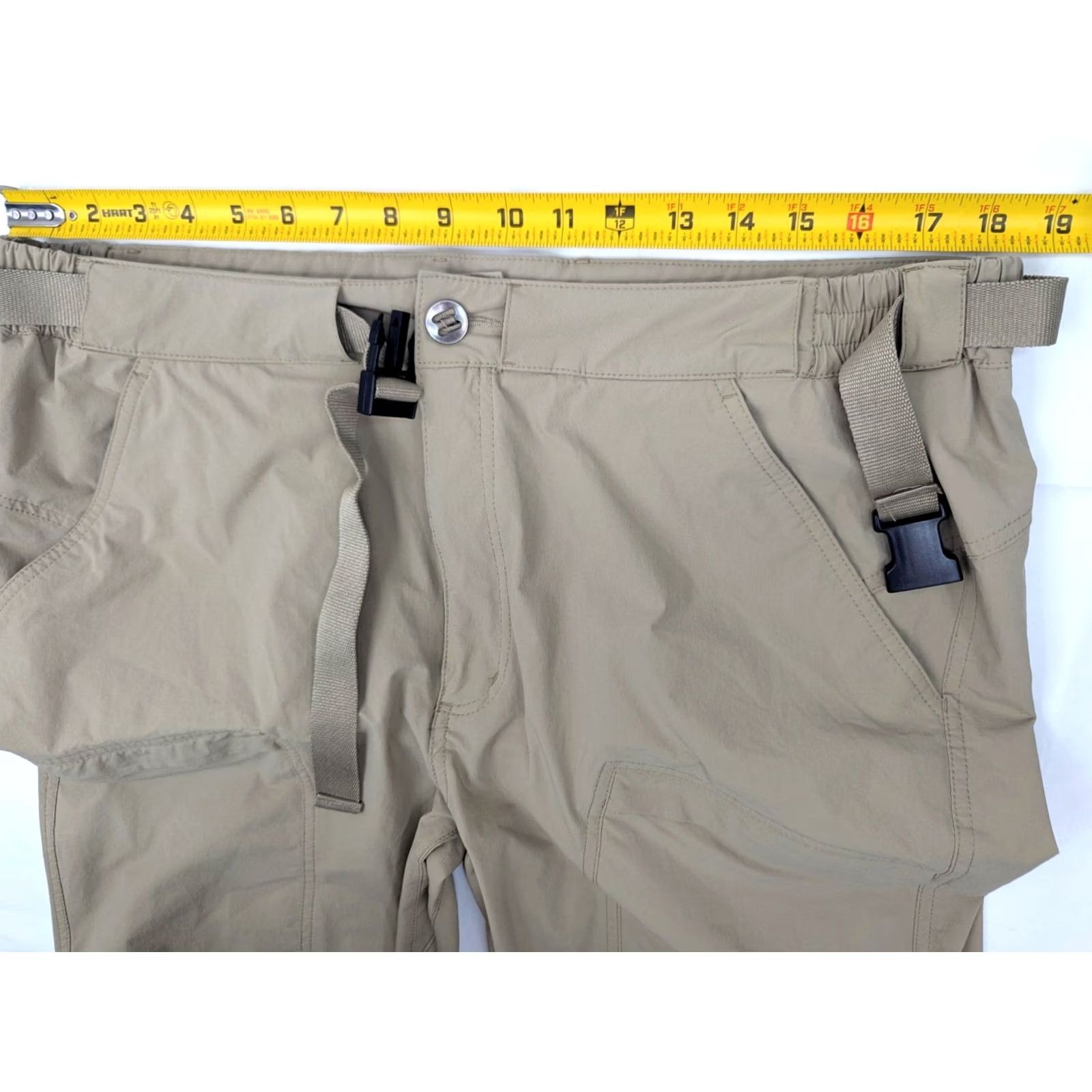 Vintage Free Soldier Cargo Pants Men 38 Beige Quick Dry Stretch Cargo Pocket Belted 38x31 Regular Waist Inseam 31 Size US 38 / EU 54 - 5 Thumbnail