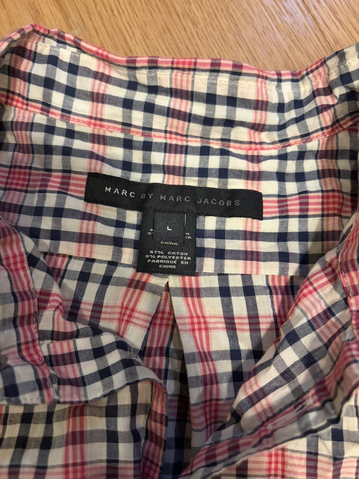 Marc by Marc Jacobs Marc By Marc Jacobs Pink Plaid Shirt Large Vintage Size US L / EU 52-54 / 3 - 3 Thumbnail