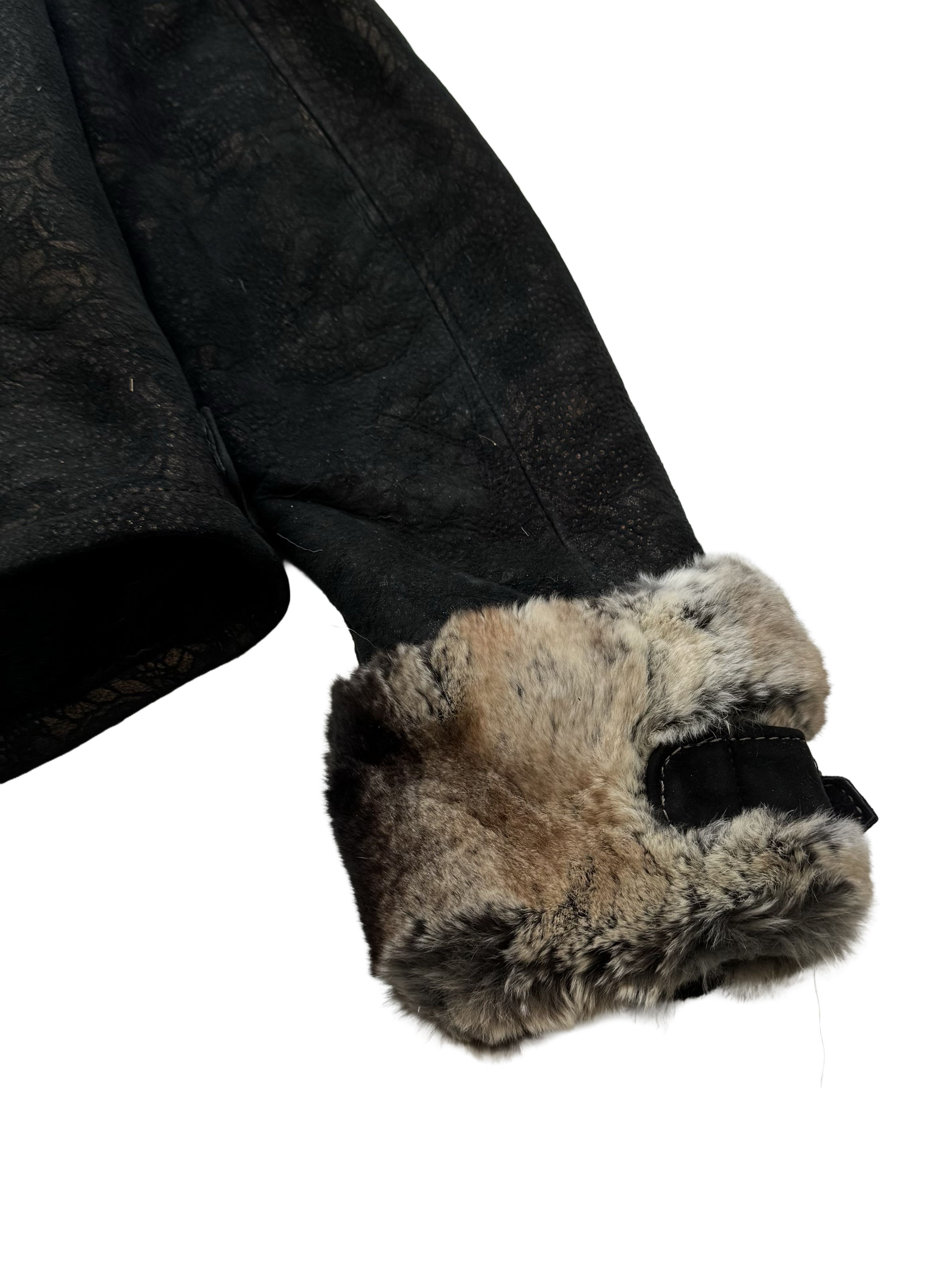 Vintage Vintage Real Sheepskin Cropped Jacket With Straps Size L / US 10 / IT 46 - 19 Thumbnail