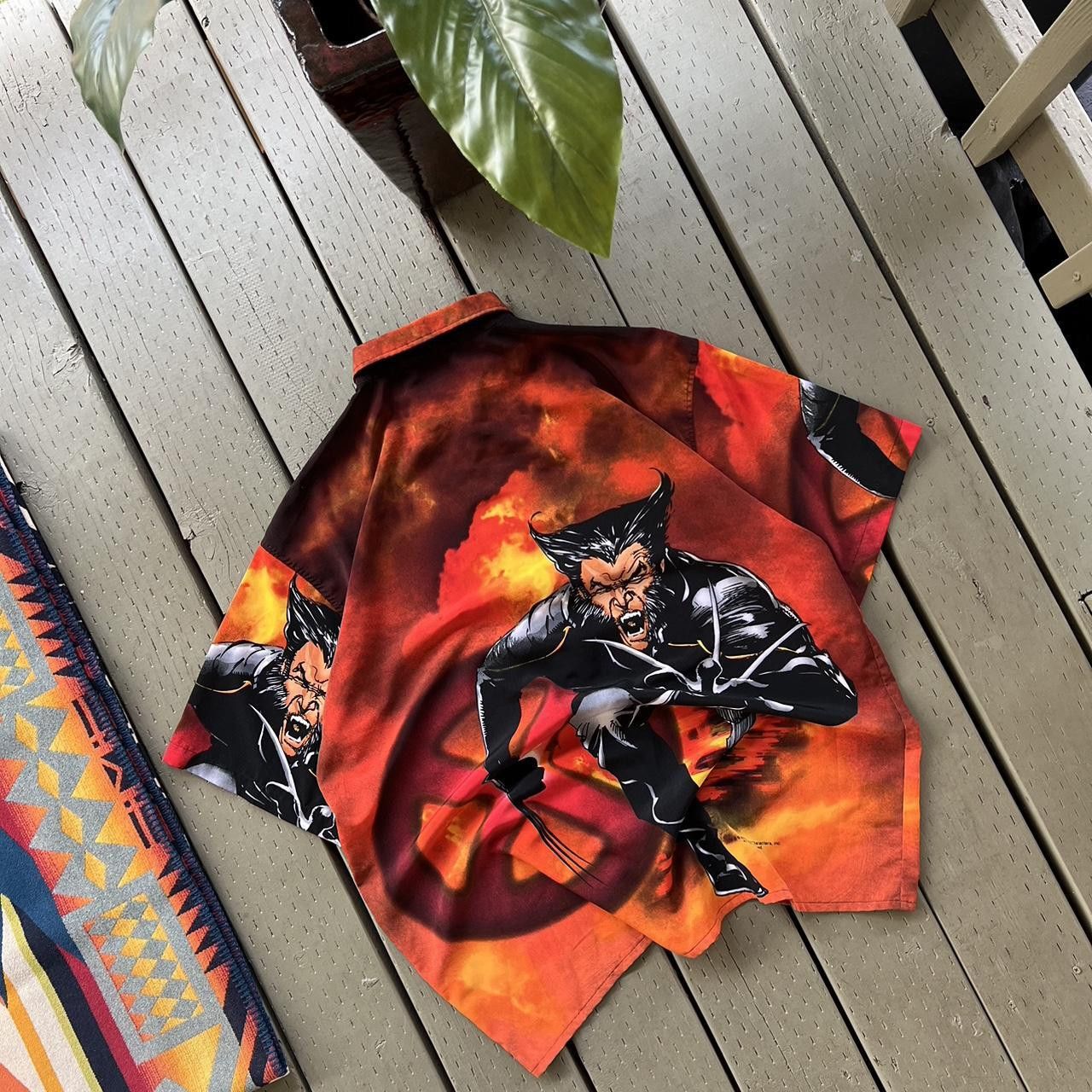 Changes × Vintage Vintage XMen Wolverine Button Up RARE Size US XXL / EU 58 / 5 - 2 Thumbnail