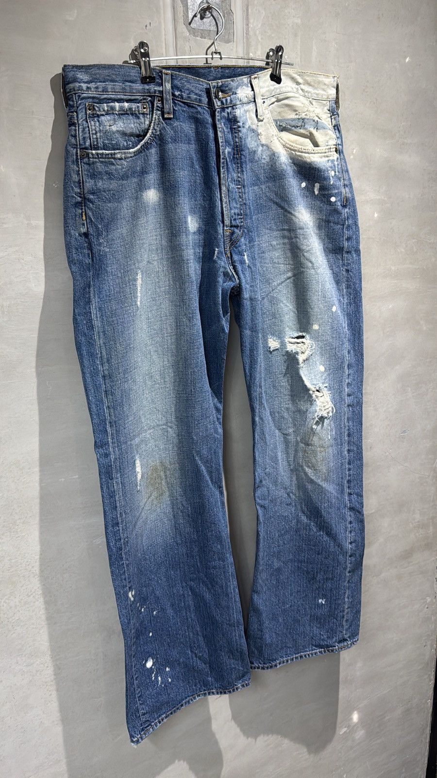 Ruehl No. 925 Ruehl 925 Distressed Boot Cut Paint Splatter Denim Jeans Size US 35 - 17 Thumbnail